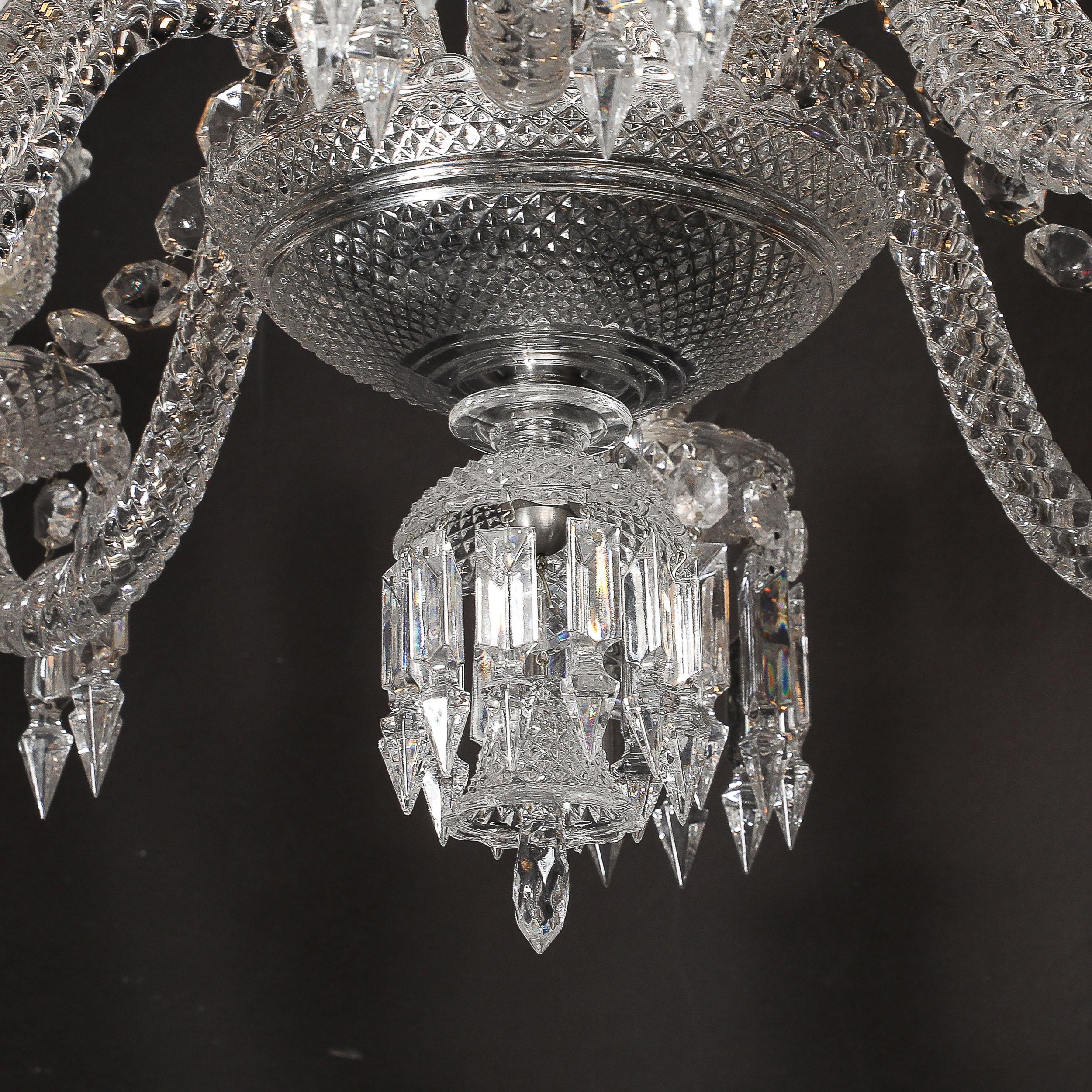 Mid-Century Modernistischer achtflammiger Kristall-Kronleuchter „Zenith“ von Baccarat im Angebot 1