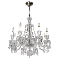 Lustre à huit lumières en cristal "Zenith" de Baccarat, modernité du milieu du siècle dernier