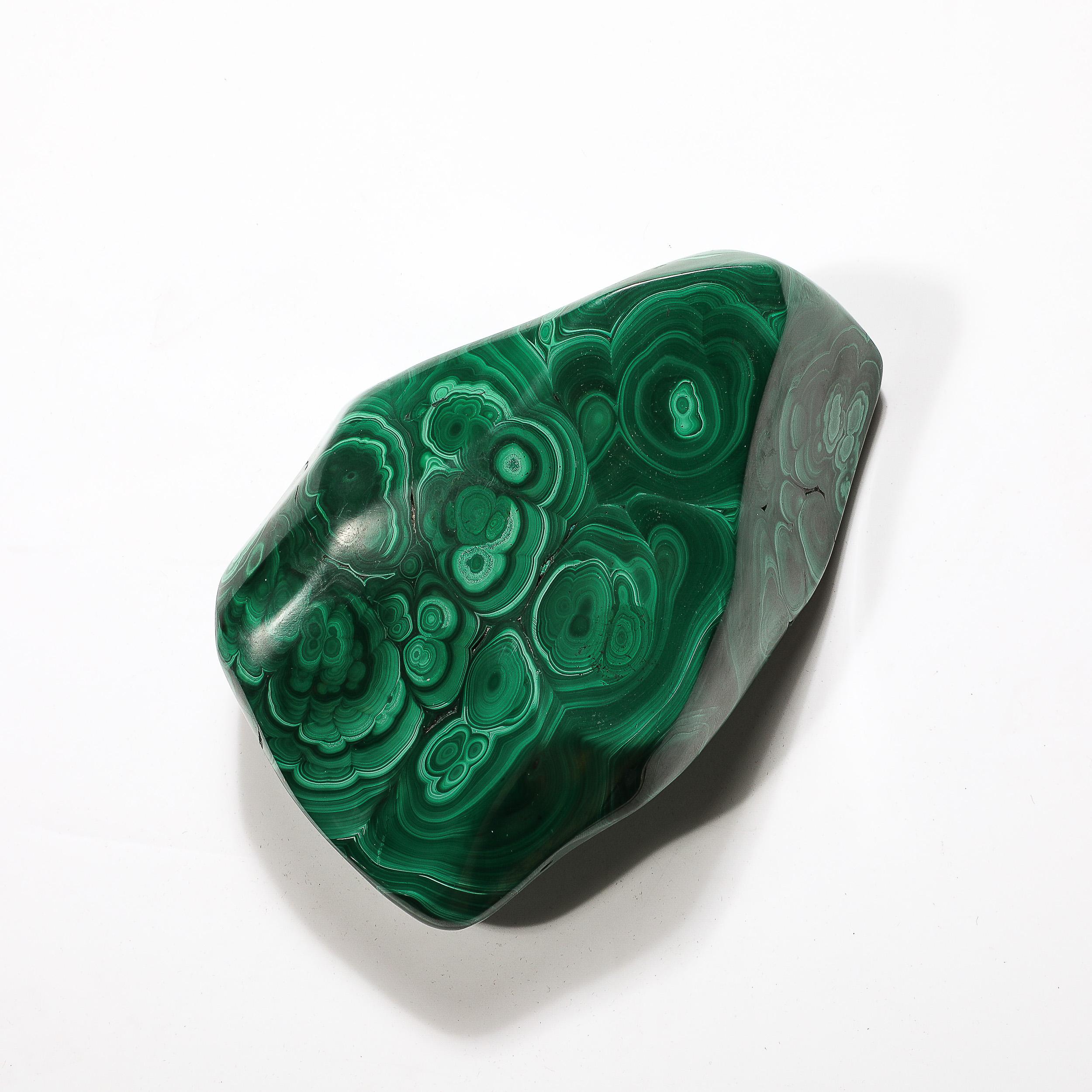 Mid-Century Modernist Elongated Malachite Bowl/Ashtray In Excellent Condition In New York, NY