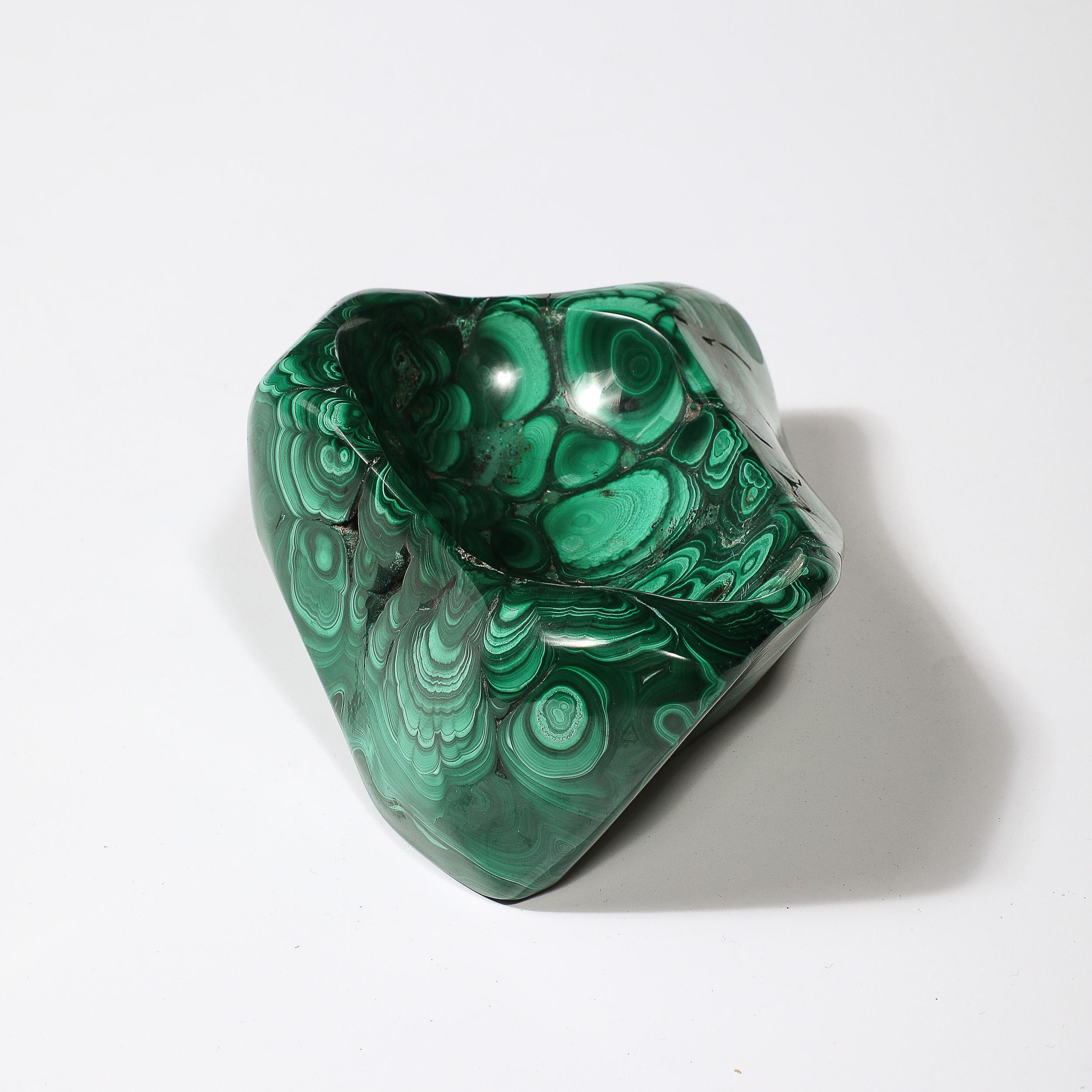 Mid-Century Modernist Elongated Malachite Bowl/Ashtray 2