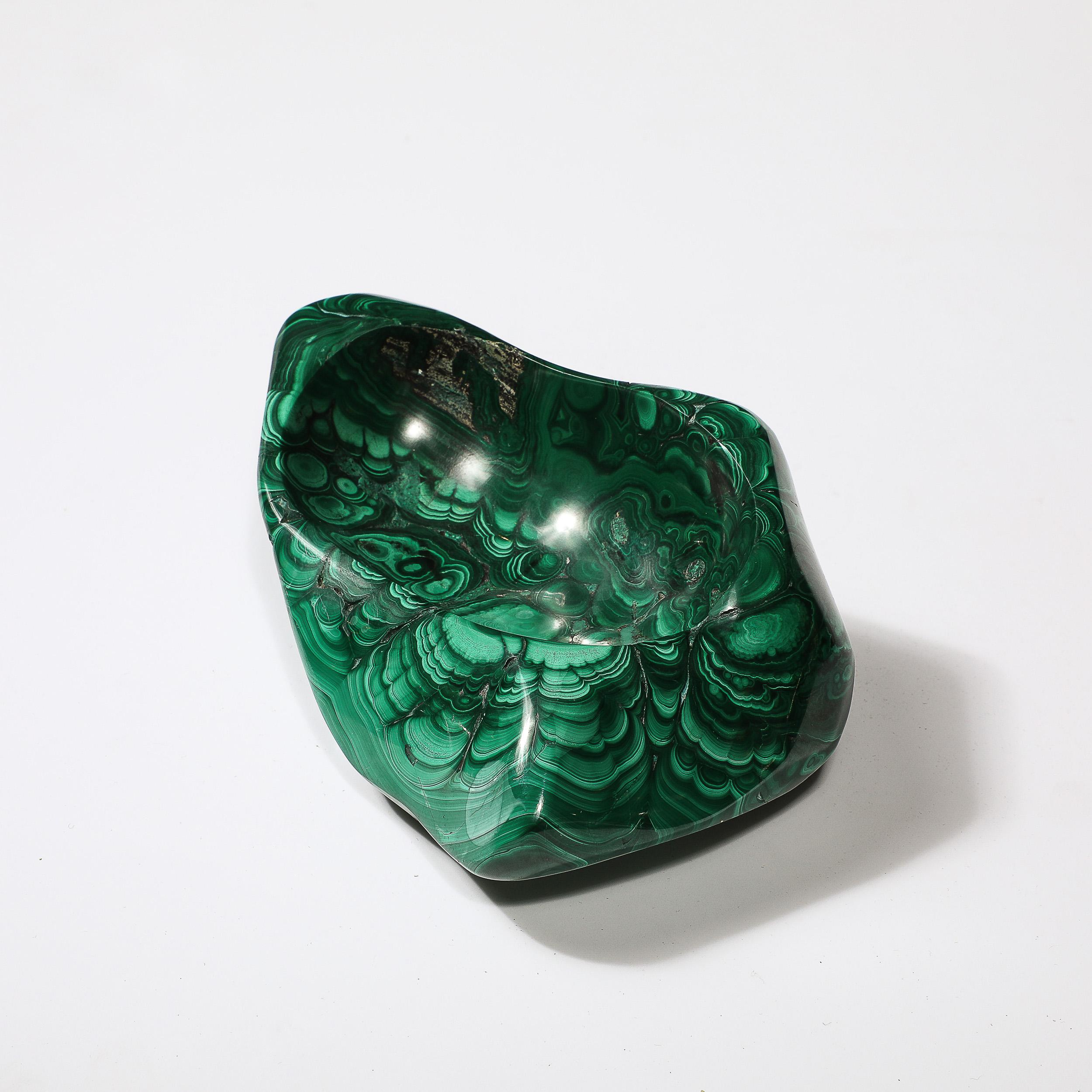 Mid-Century Modernist Elongated Malachite Bowl/Ashtray 4