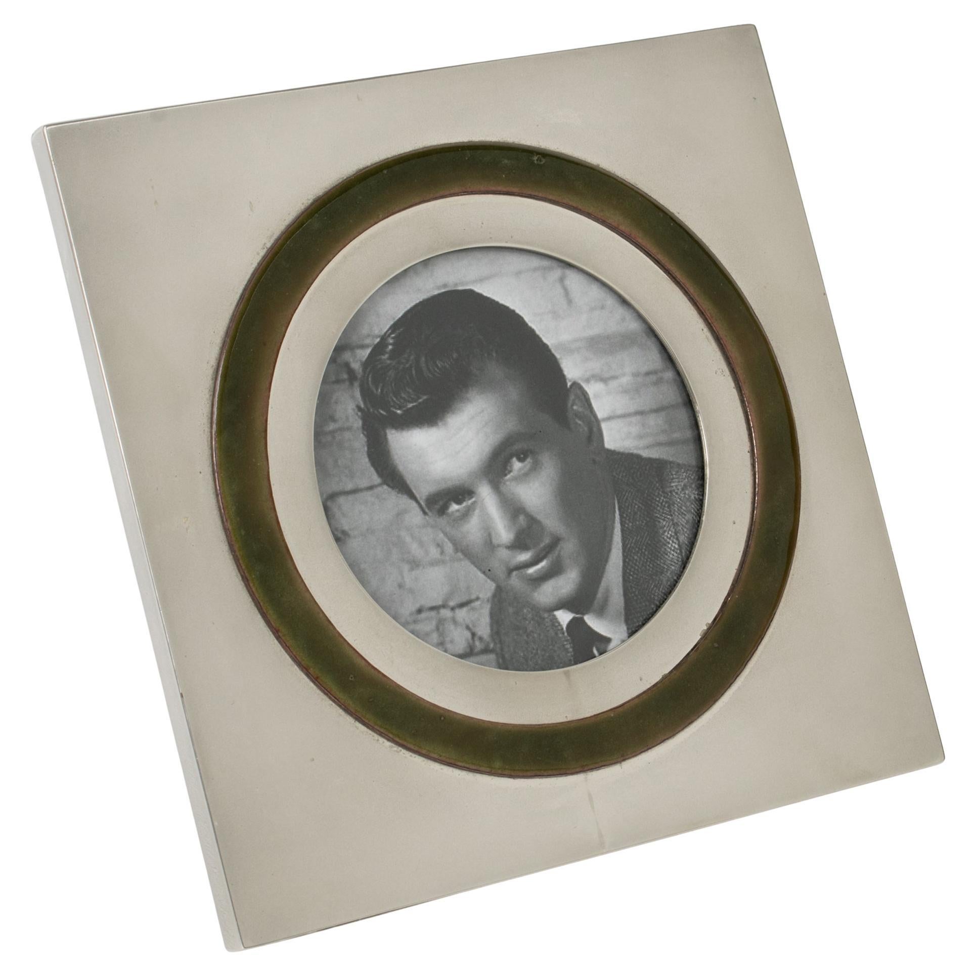 Mid-Century Modernist Enamel and Metal Picture Frame, Italy circa 1970