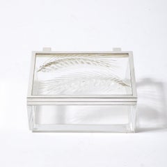 Mid-Century Modernist 'Epis' Wheat Glass Box signed Lalique