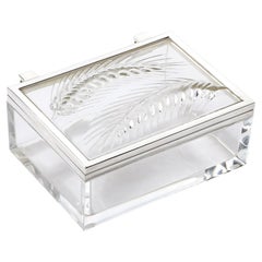 Mid-Century Modernist 'Epis' Wheat Glass Box signed Lalique