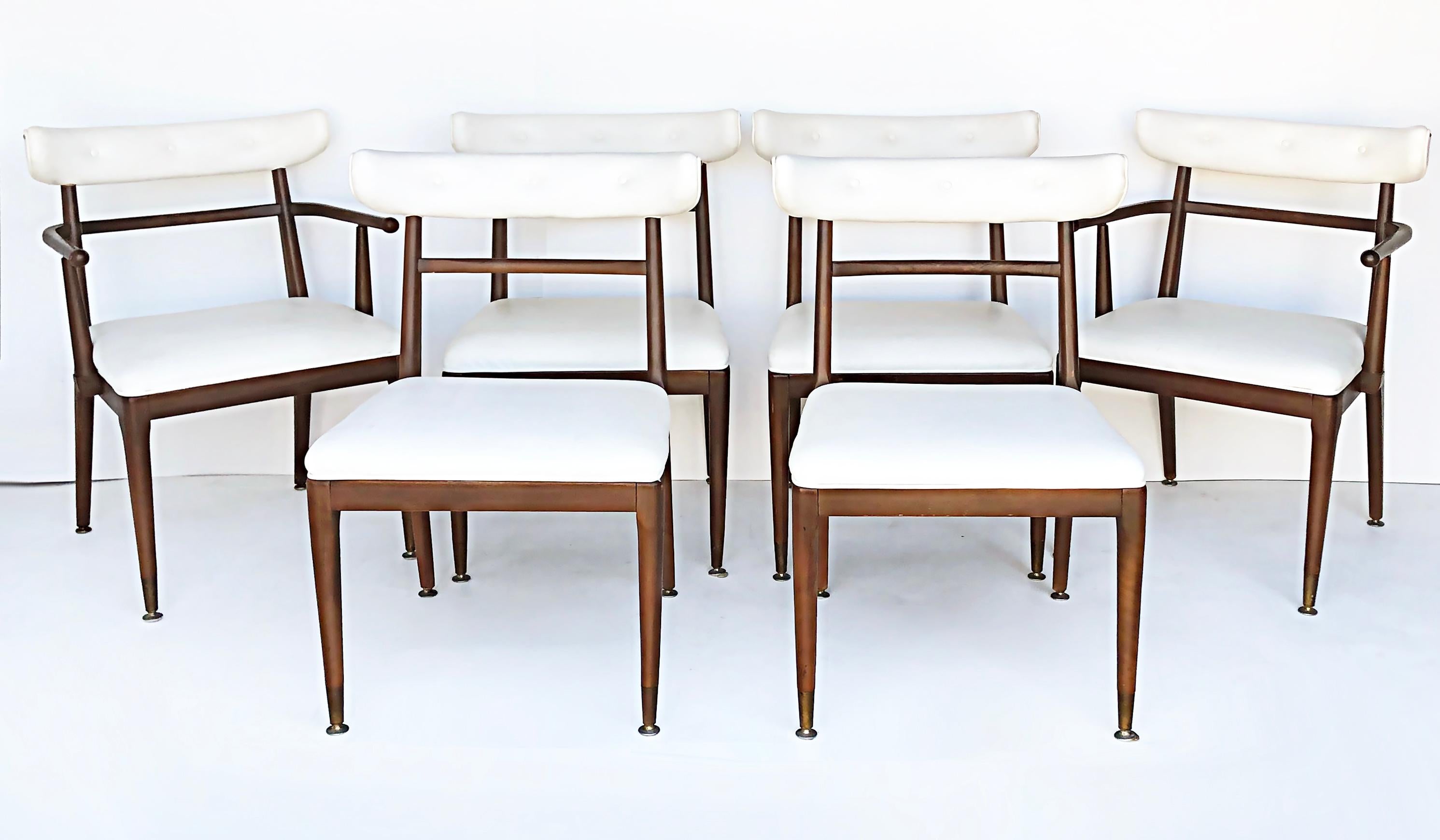 Mesa de comedor extensible modernista de mediados de siglo con el original juego de 6 sillas Moderno de mediados de siglo en venta