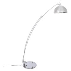 Retro Mid-Century Modernist Extendable Arching Floor Lamp in Polished Chrome