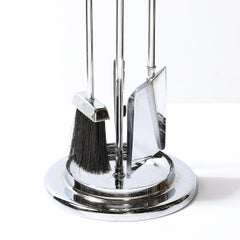 Mid-Century Modernist Fire Tool Set in Lucite and Chrome