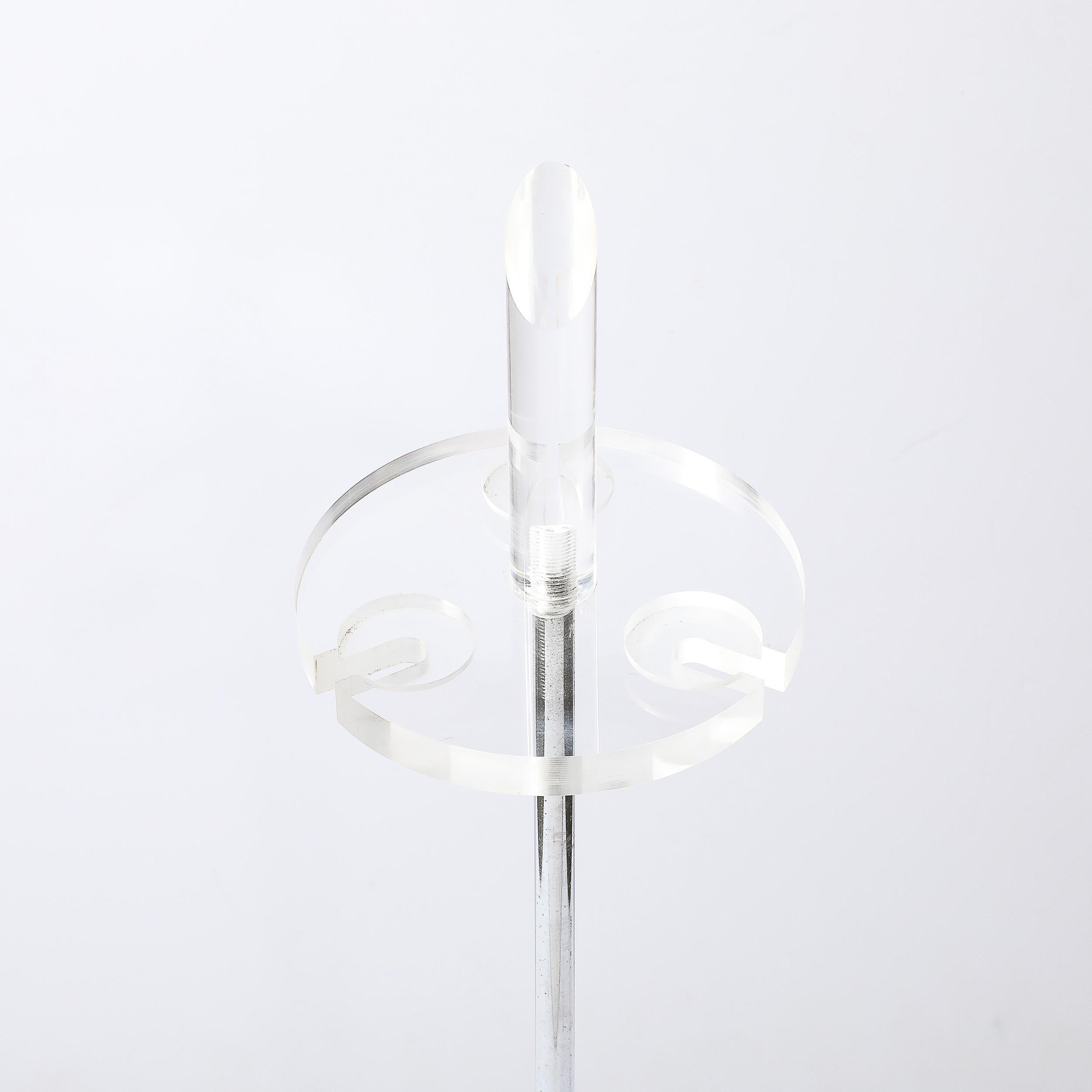 Ensemble d'outils de feu en Lucite et Chrome, moderniste du milieu du siècle en vente 3