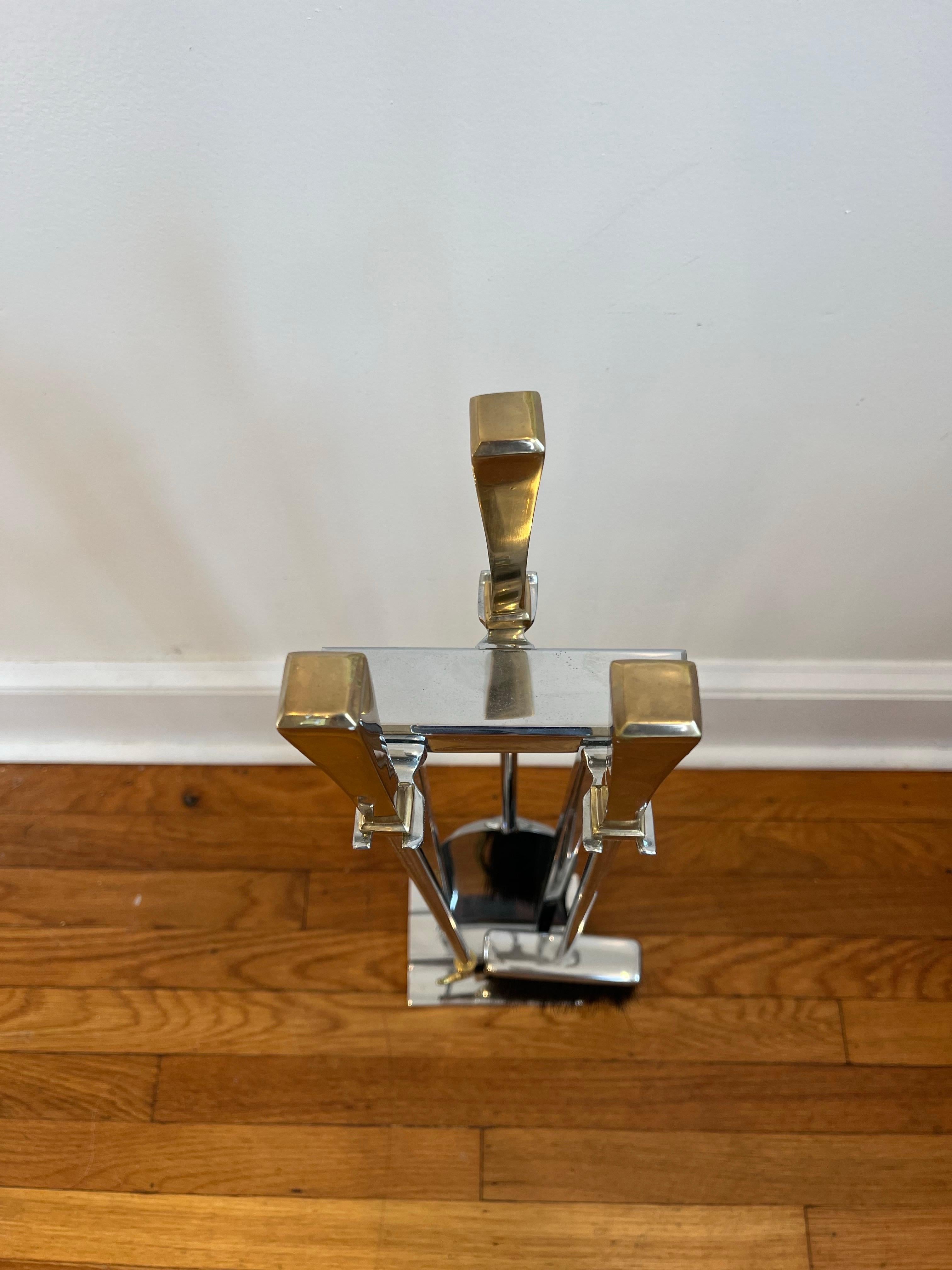 20th Century Mid Century Modernist Fireplace Tools For Sale
