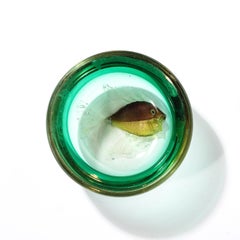 Mid-Century Modernist Fish Motif Hand-Blown Murano Glass Bowl by Alfredo Barbini