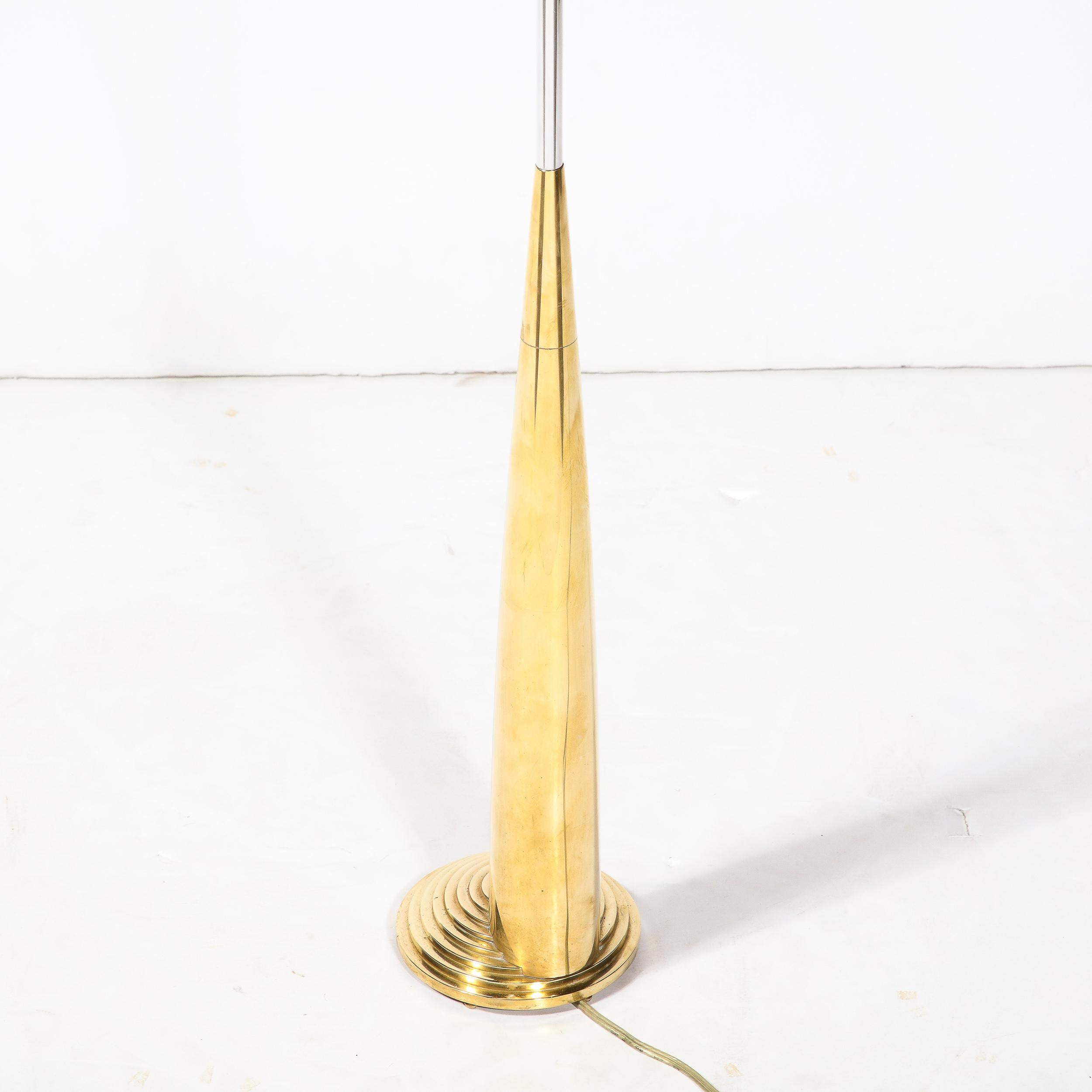 Mid-Century Modernist Floor Lamp in Chrome & Polished Brass by Cedric Hartman 11