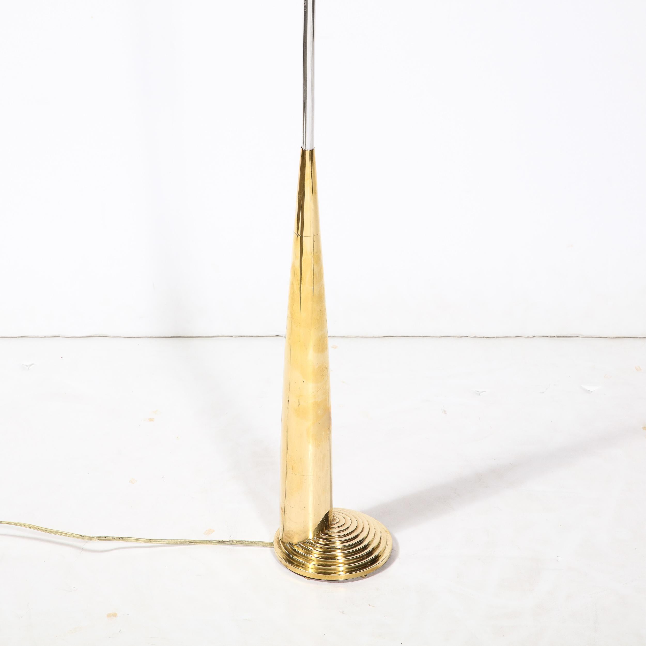 This stunning Mid-Century Modernist Floor Lamp by Cedric Hartman is a beautiful example of the heights of Mid-Century Modernist design, skilfully executed in the highest quality materials, originating from the United States in 1979. Featuring a