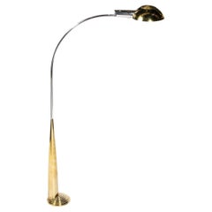 Modernistische Stehlampe aus Chrom und poliertem Messing von Cedric Hartman aus der Mitte des Jahrhunderts