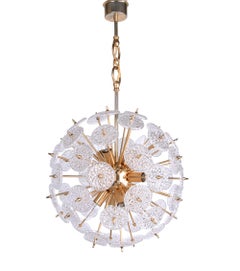 Mid-Century Modernist Floral Sputnik Chandelier by Val Saint Lambert 1960’s