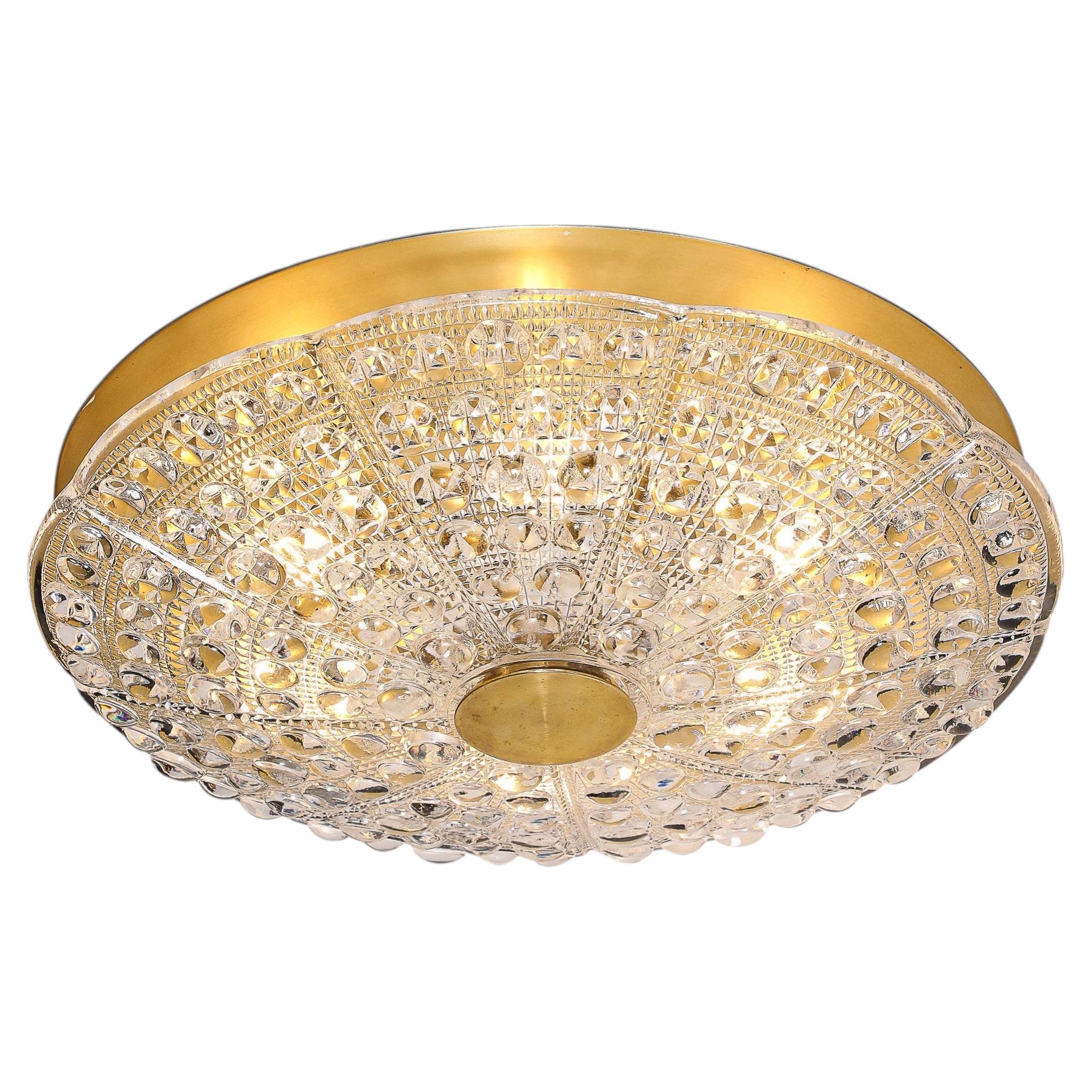 Mid-Century Modernist Flush Mount Chandelier by Carl Fagerlund for Orrefors