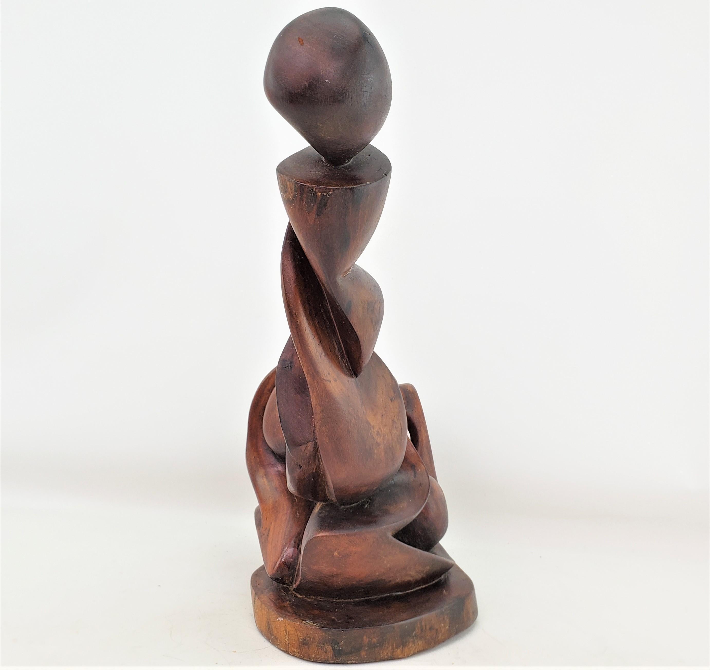 Mid-Century Modernist Freeform Hand Carved Wooden Sculpture For Sale 3