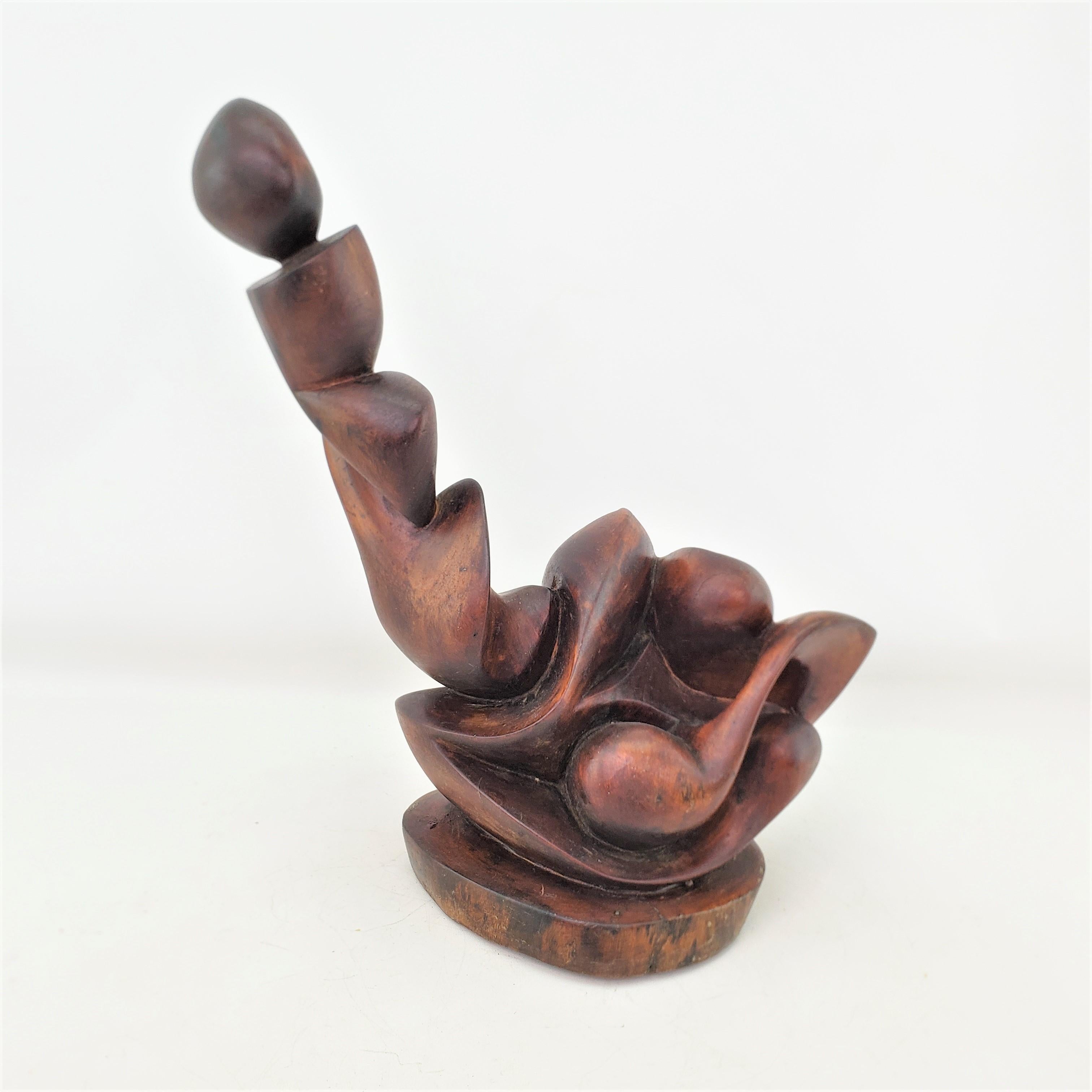 American Mid-Century Modernist Freeform Hand Carved Wooden Sculpture For Sale