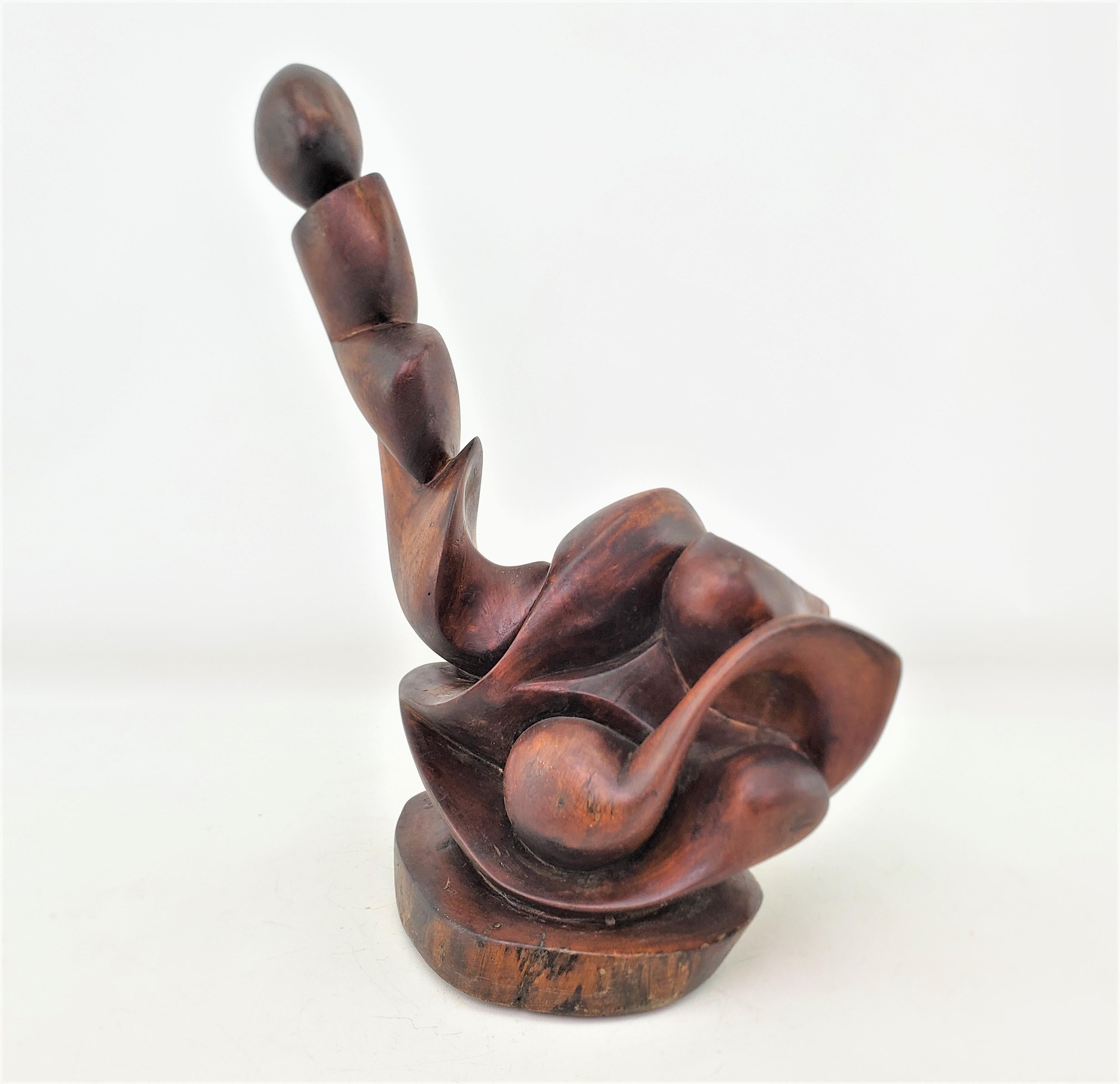 Hand-Carved Mid-Century Modernist Freeform Hand Carved Wooden Sculpture For Sale