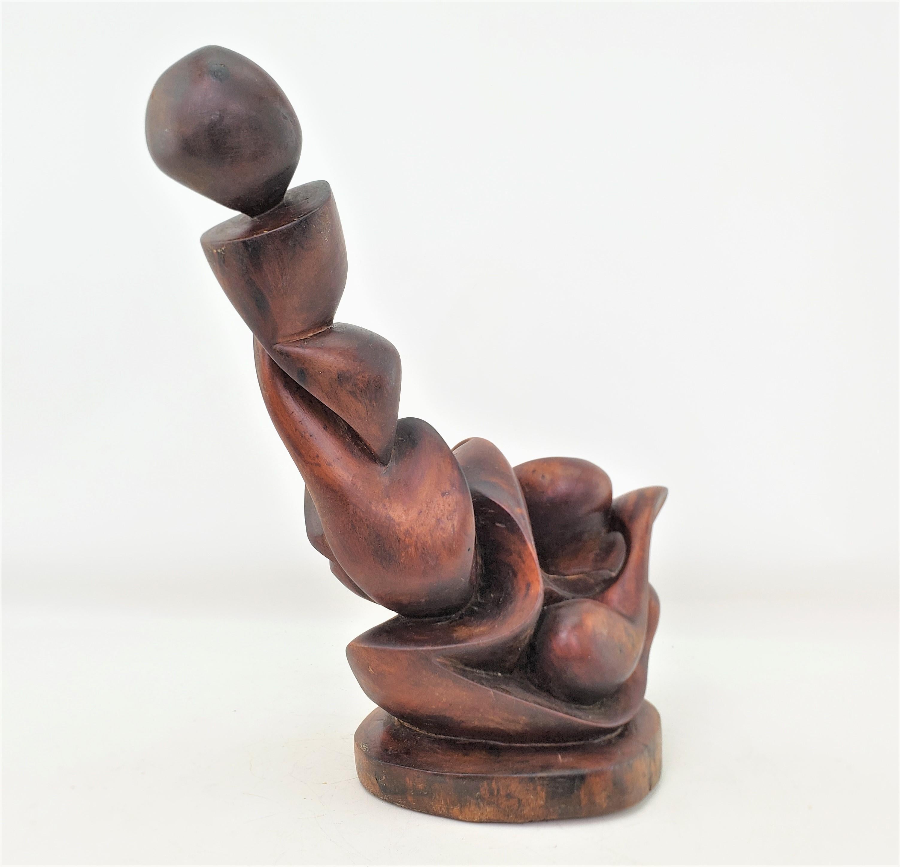 Mid-Century Modernist Freeform Hand Carved Wooden Sculpture In Good Condition For Sale In Hamilton, Ontario