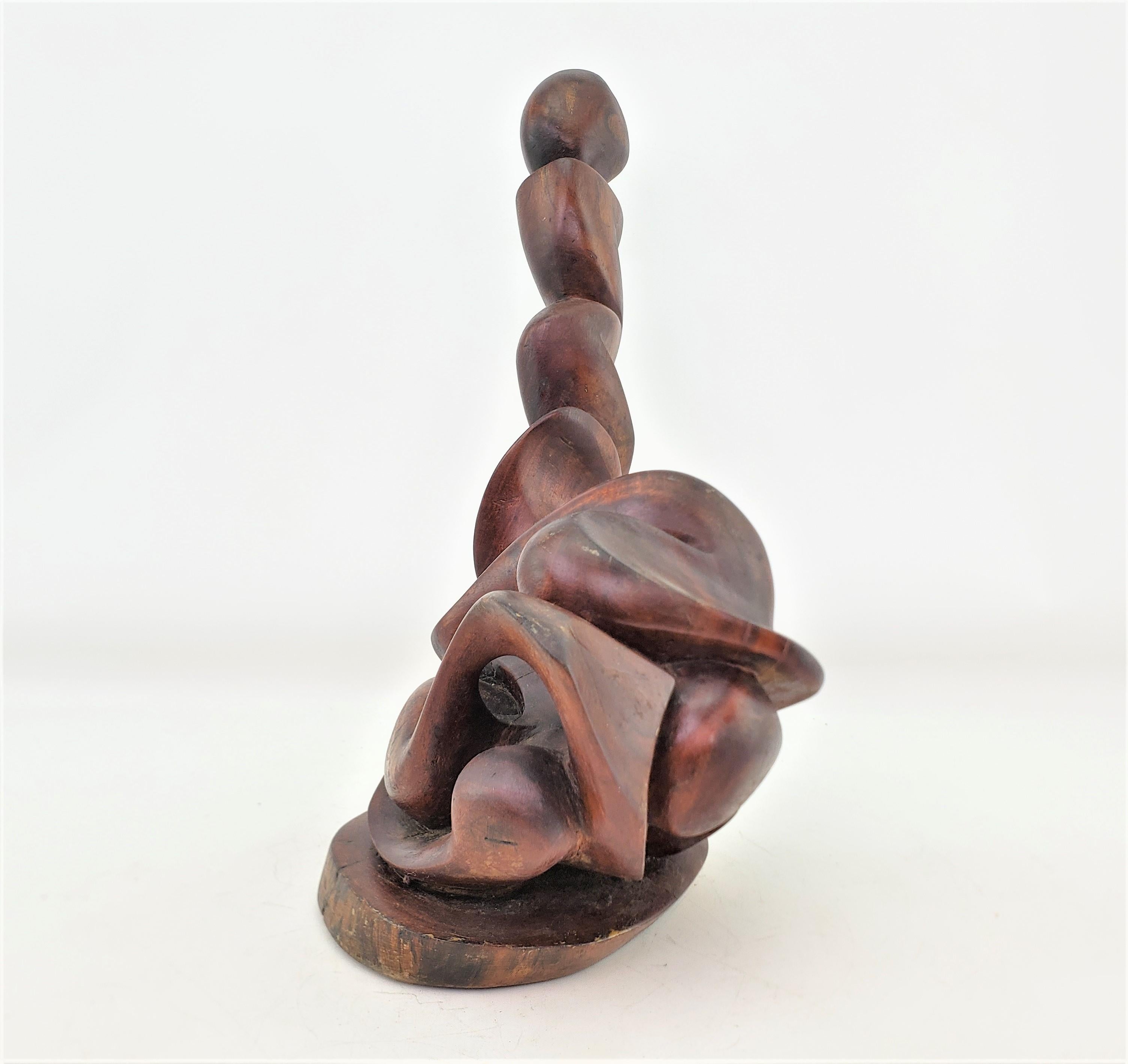 Mid-Century Modernist Freeform Hand Carved Wooden Sculpture In Good Condition For Sale In Hamilton, Ontario