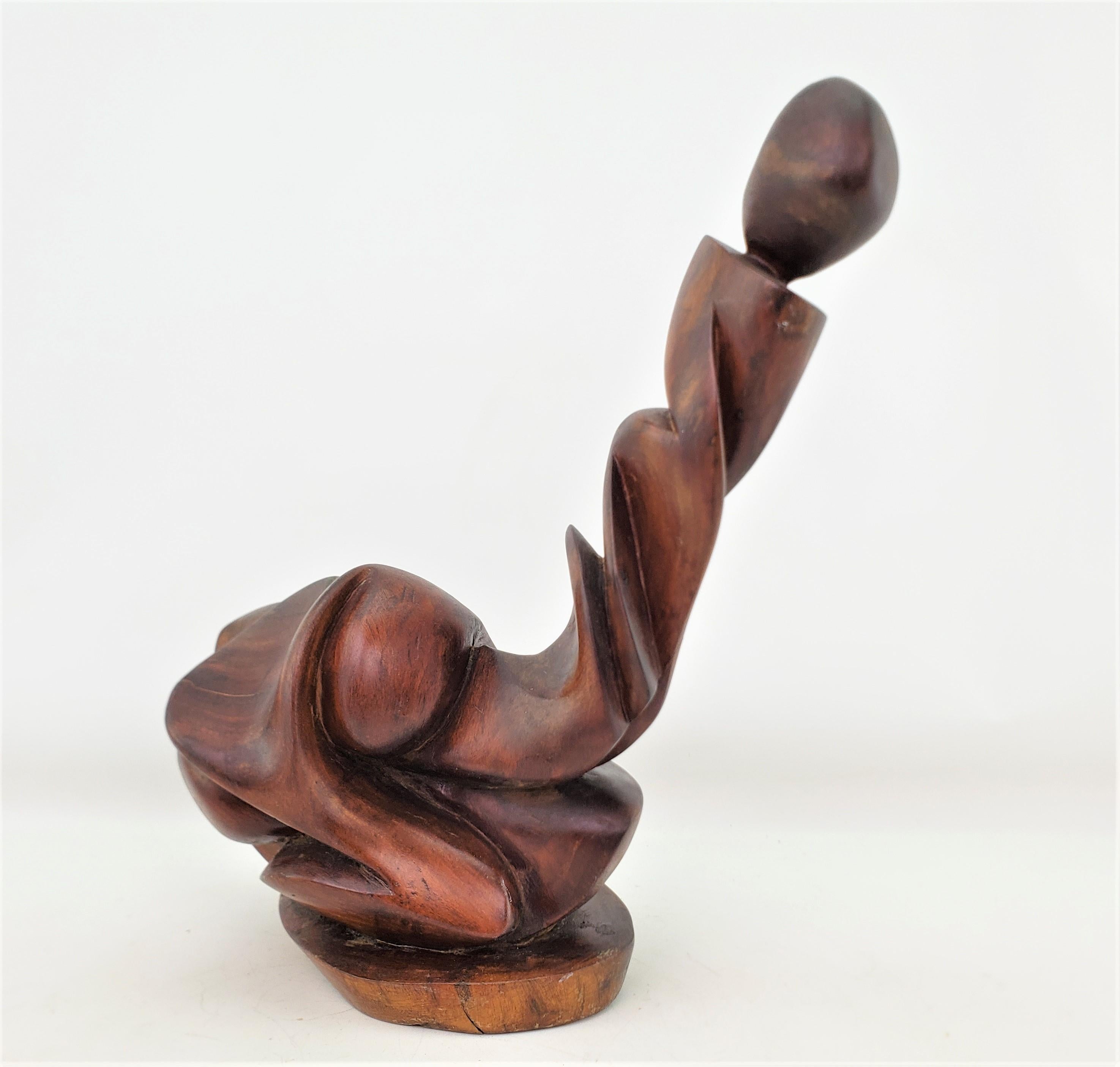 Mid-Century Modernist Freeform Hand Carved Wooden Sculpture For Sale 1