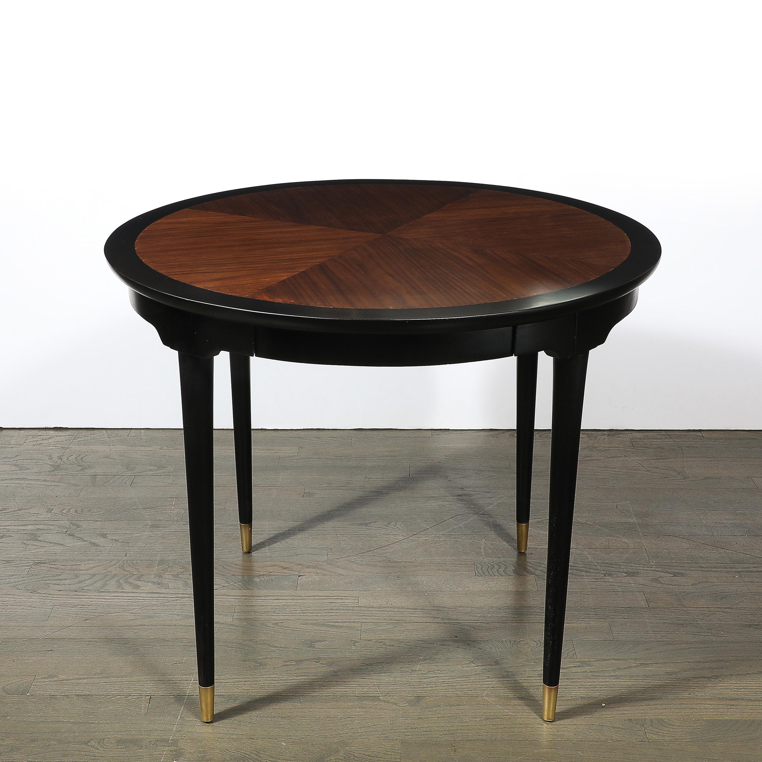 Mid-20th Century Mid-Century Modernist Game Table in Book-Matched Walnut W/Ebonized Detailing For Sale