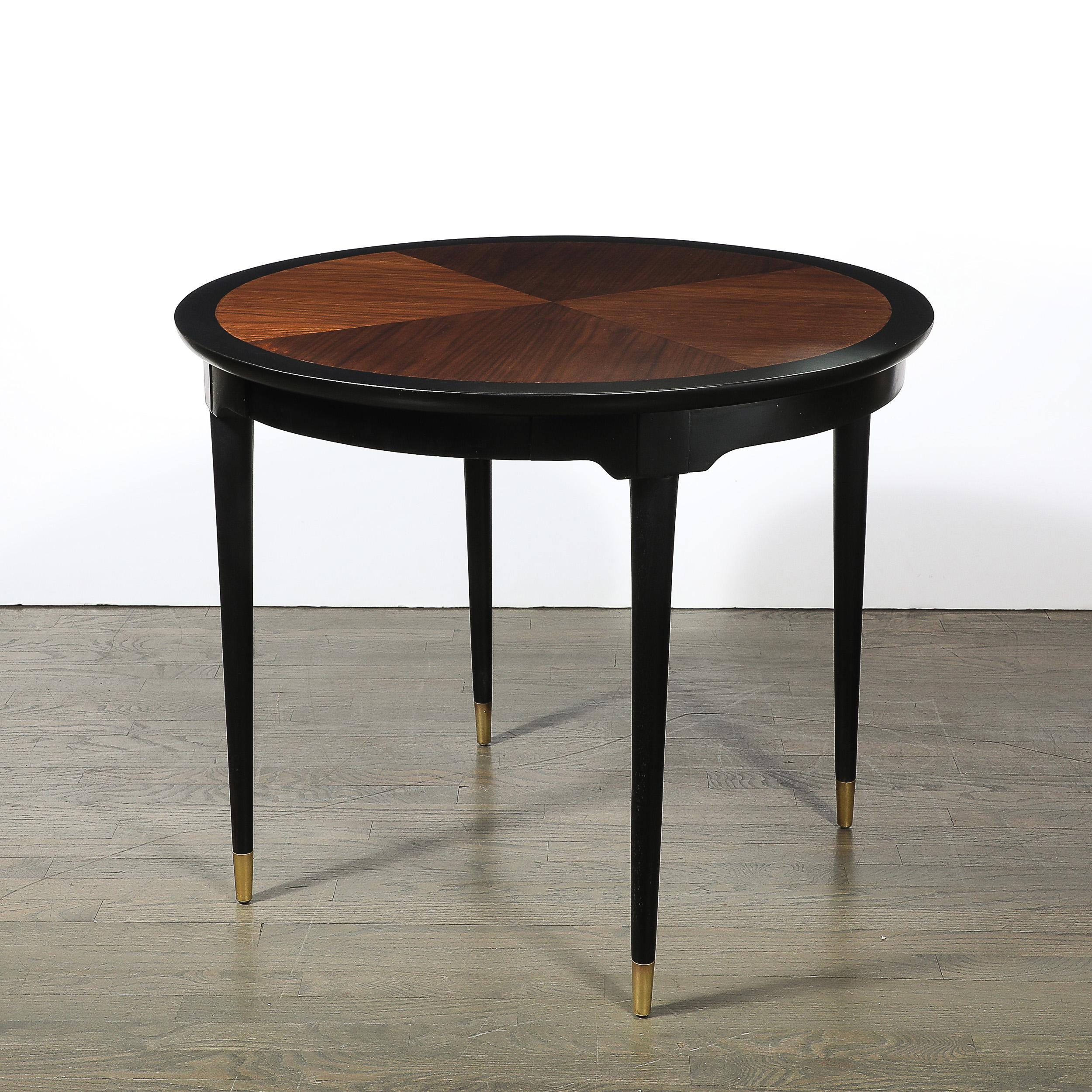 Mid-Century Modernist Game Table in Book-Matched Walnut W/Ebonized Detailing For Sale 3