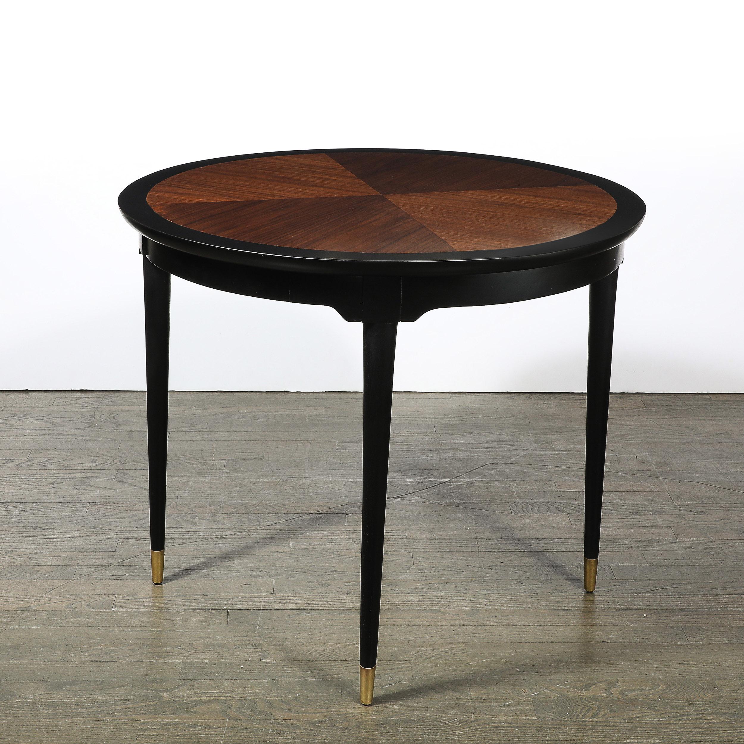 Mid-Century Modernist Game Table in Book-Matched Walnut W/Ebonized Detailing For Sale 5