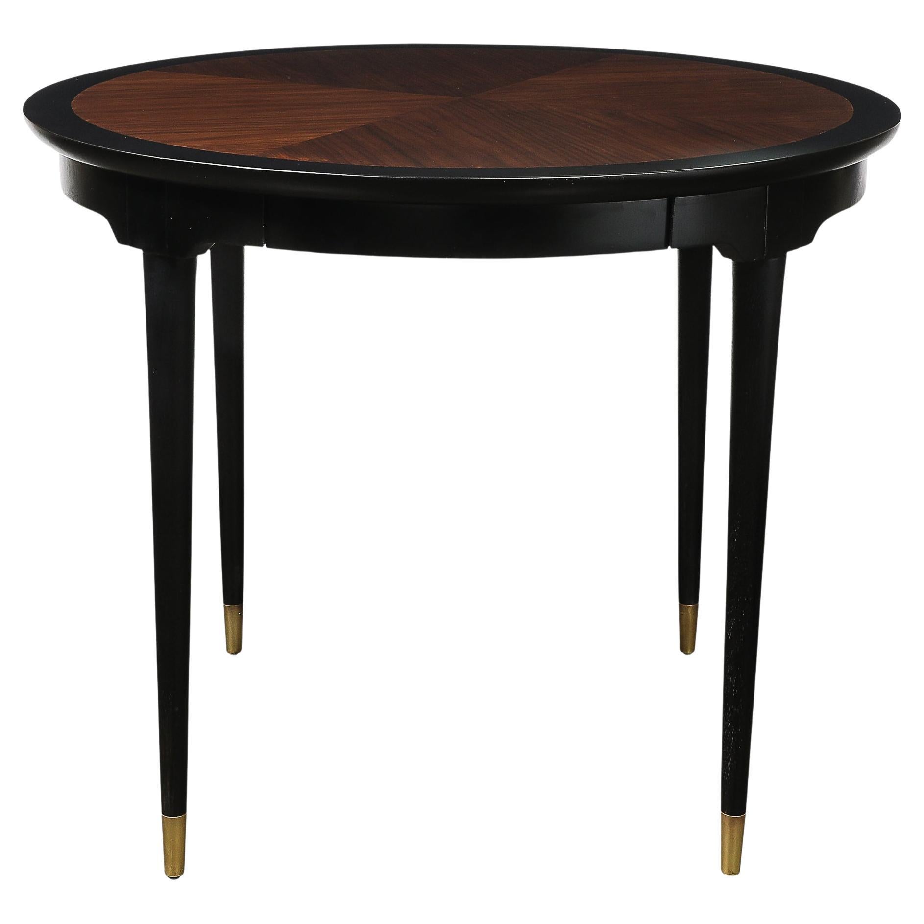 Mid-Century Modernist Game Table in Book-Matched Walnut W/Ebonized Detailing For Sale