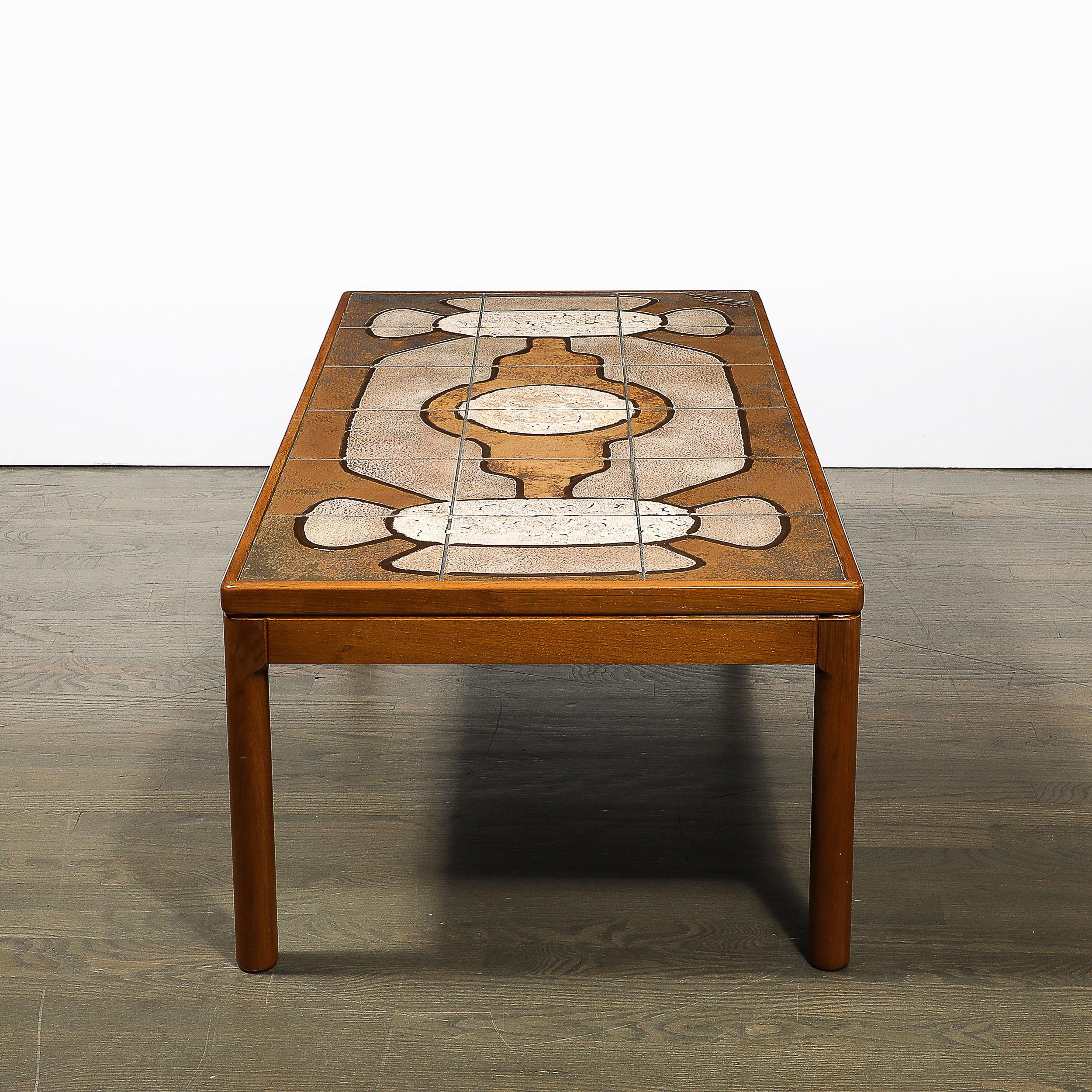 Mid-Century Modernist Geometric Tile Inlay Teak Cocktail Table 11