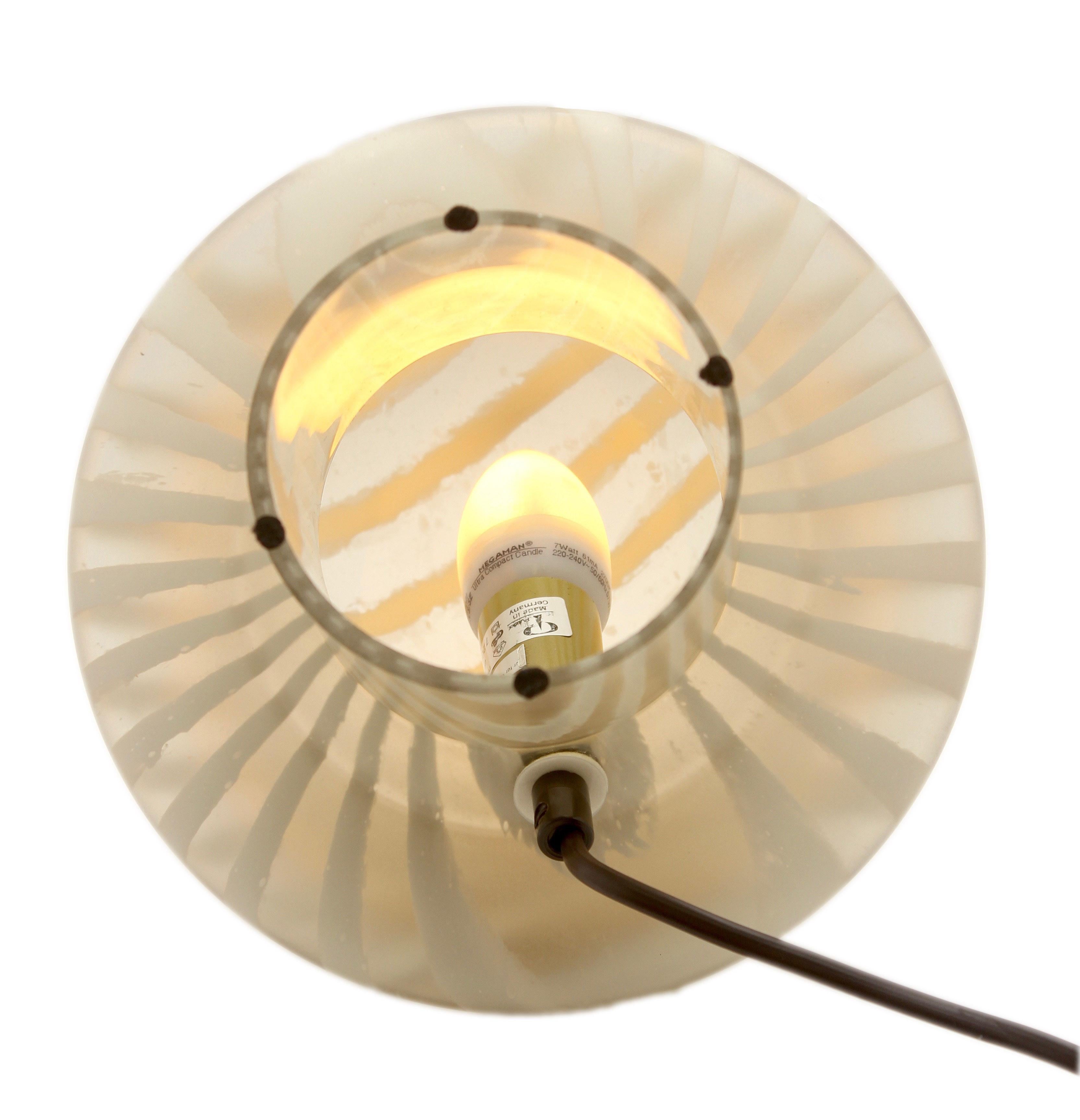 Art Glass Mid-Century Modernist German 1960s Table Lamp Was Designed by Peill & Putzler