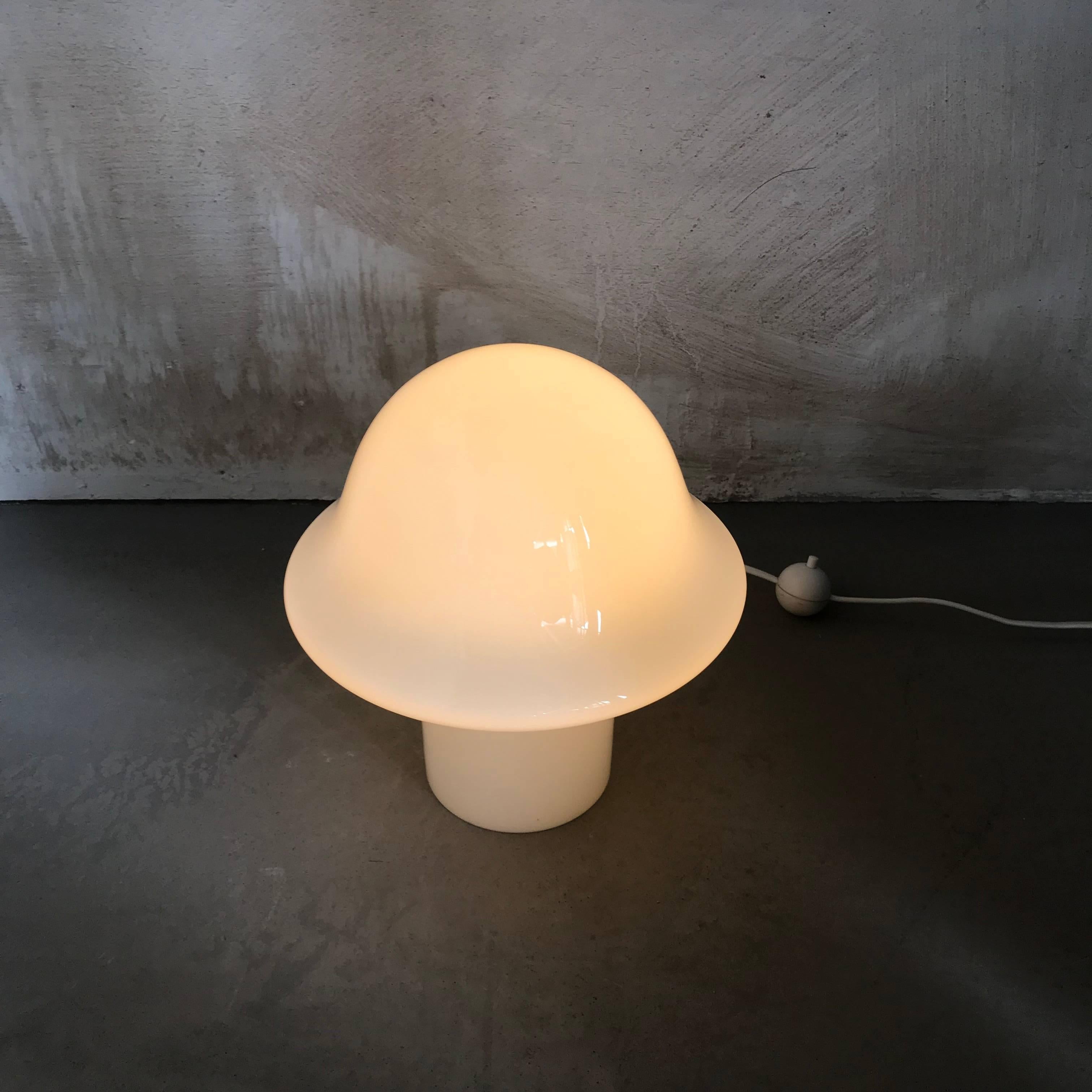 Blown Glass Mid-Century Modernist German Mushroom Table Lamp by Peill & Putzler, 1970s