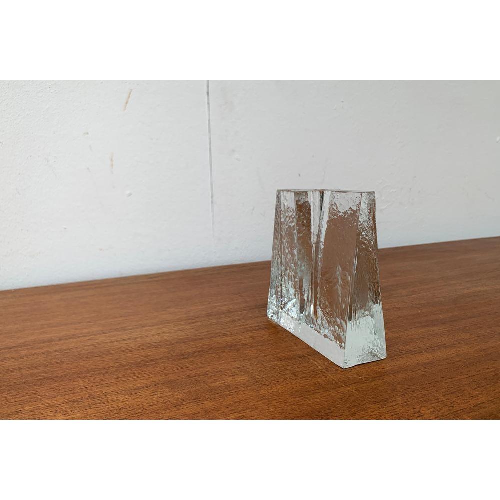 Mid-Century Modernist Glass Block Vase, 1960s For Sale 7