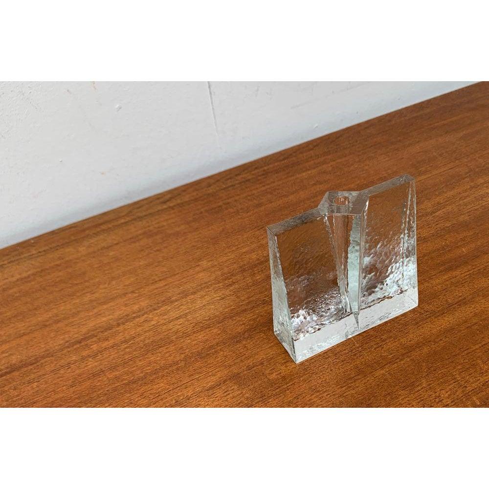 Mid-Century Modernist Glass Block Vase, 1960s For Sale 8