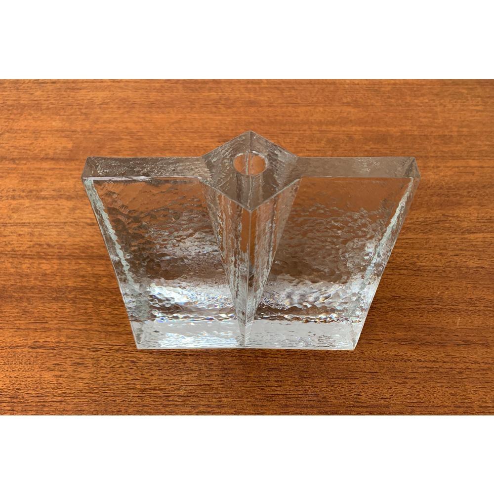 20th Century Mid-Century Modernist Glass Block Vase, 1960s For Sale