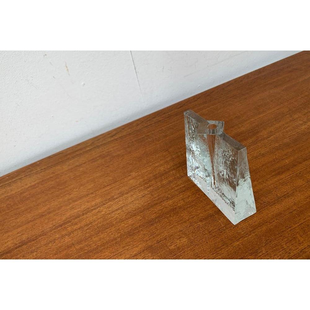 Mid-Century Modernist Glass Block Vase, 1960s For Sale 3