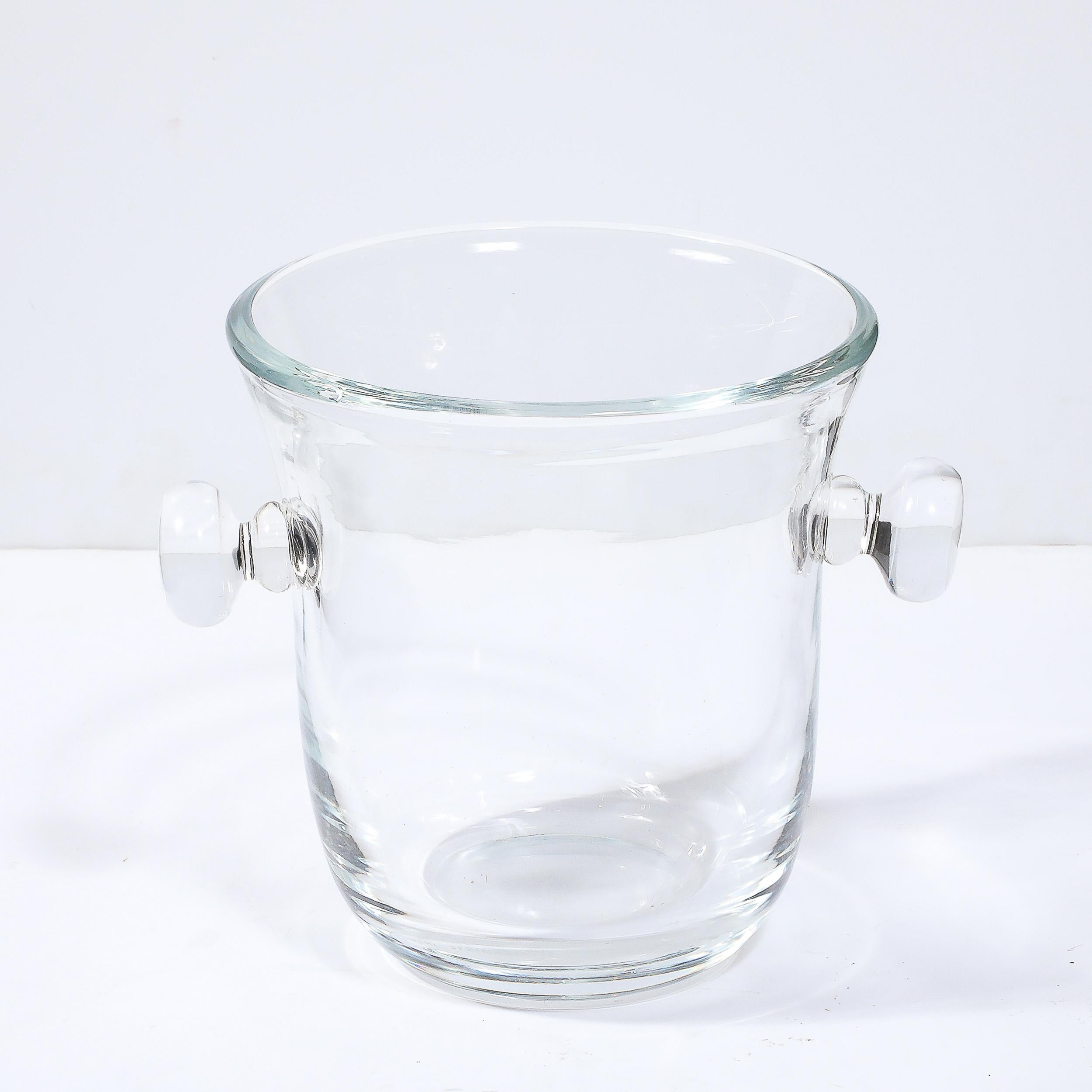 Modernistischer Glas-Eiskübel aus der Mitte des Jahrhunderts, signiert Karl Springer (Moderne der Mitte des Jahrhunderts) im Angebot