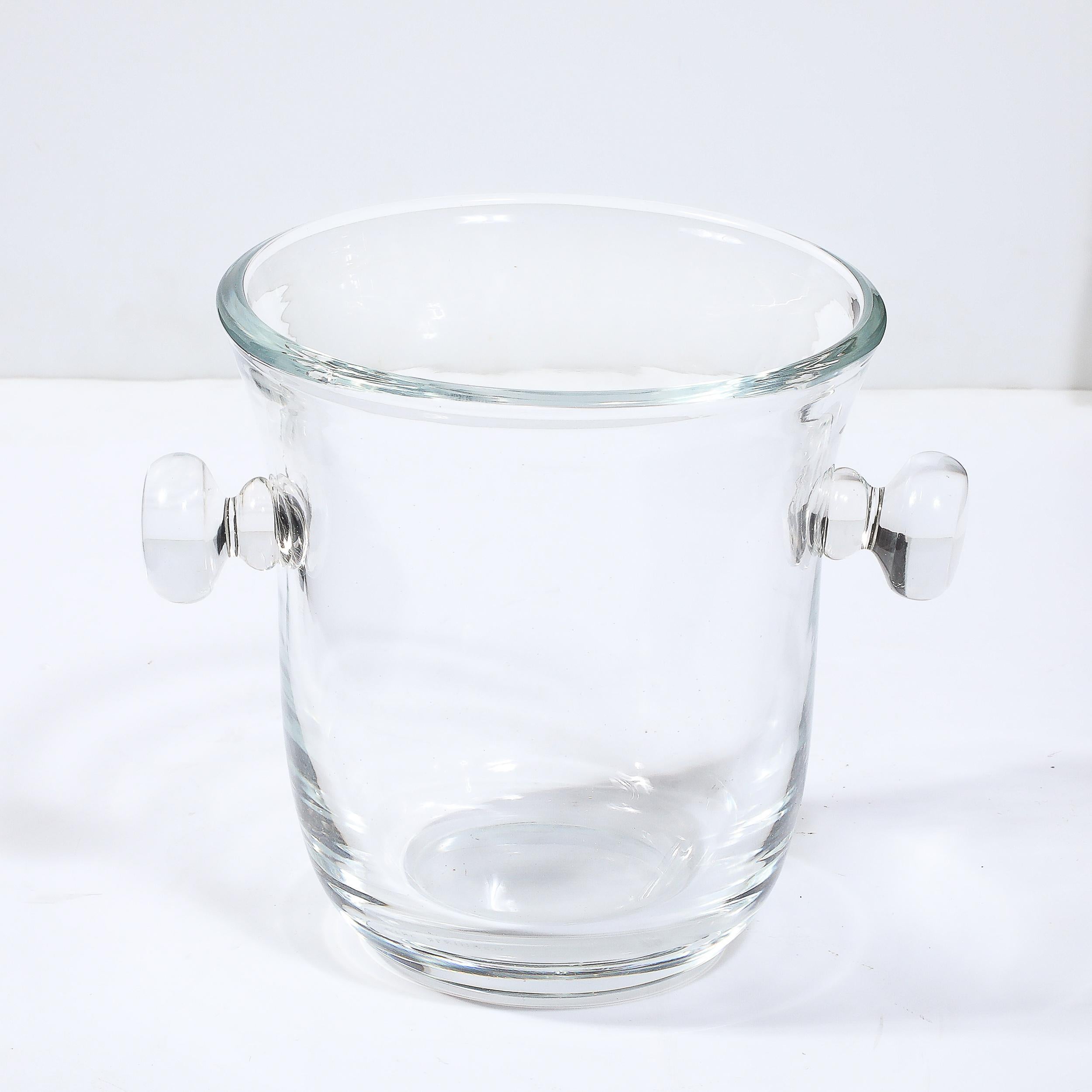 Modernistischer Glas-Eiskübel aus der Mitte des Jahrhunderts, signiert Karl Springer im Zustand „Hervorragend“ im Angebot in New York, NY