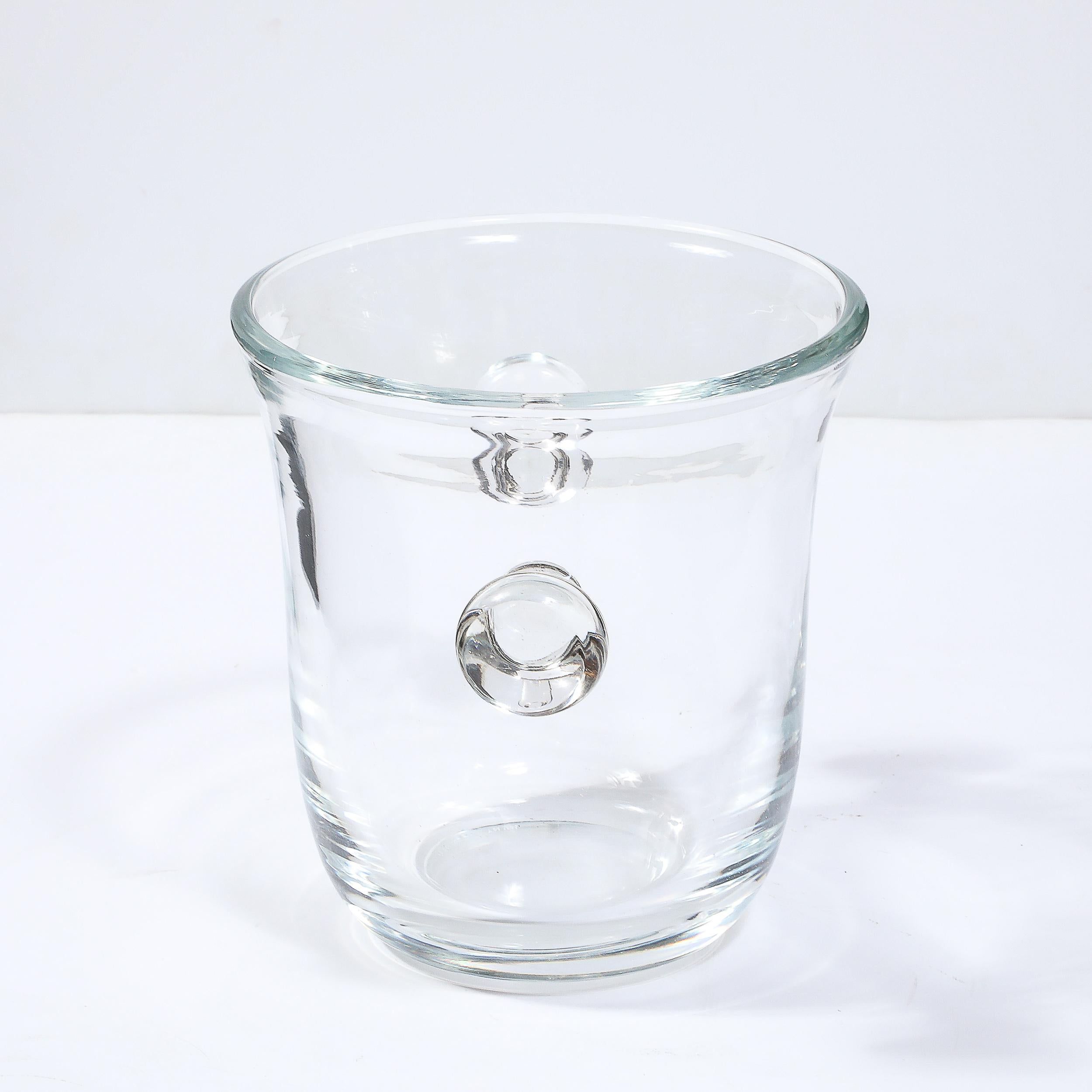 Modernistischer Glas-Eiskübel aus der Mitte des Jahrhunderts, signiert Karl Springer (Ende des 20. Jahrhunderts) im Angebot