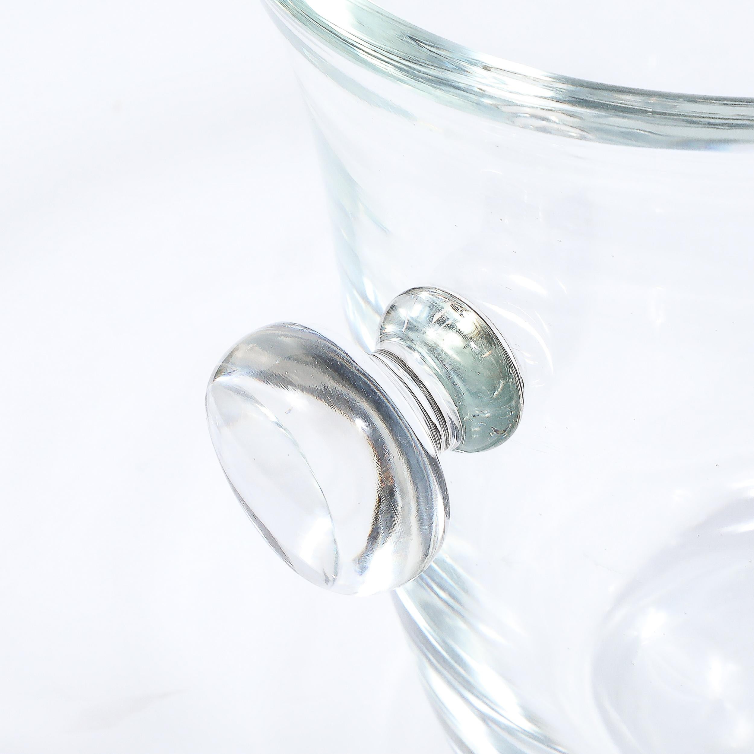 Modernistischer Glas-Eiskübel aus der Mitte des Jahrhunderts, signiert Karl Springer im Angebot 2