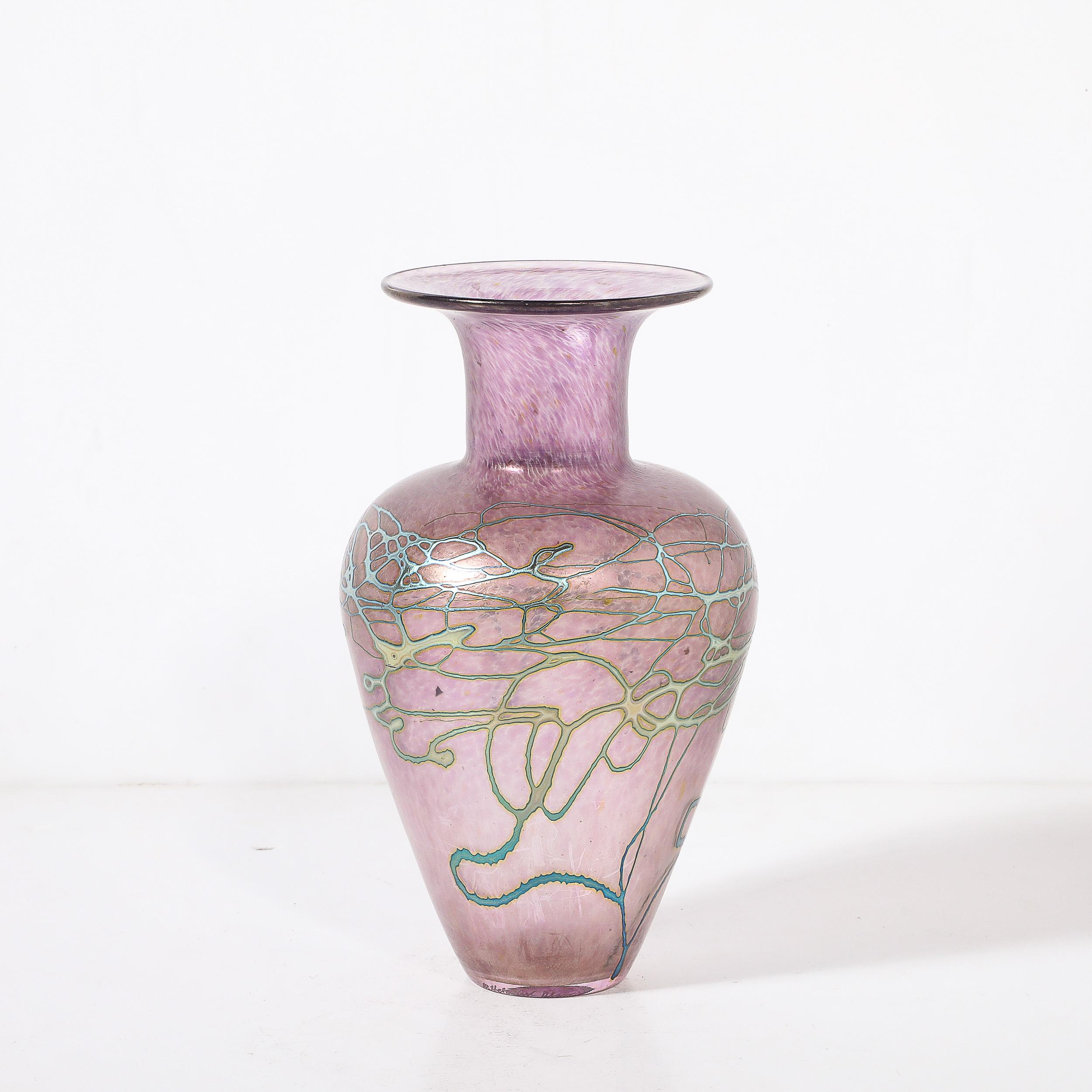 Vaso in vetro artistico soffiato a mano modernista di metà secolo firmato Robert Held in vendita 3