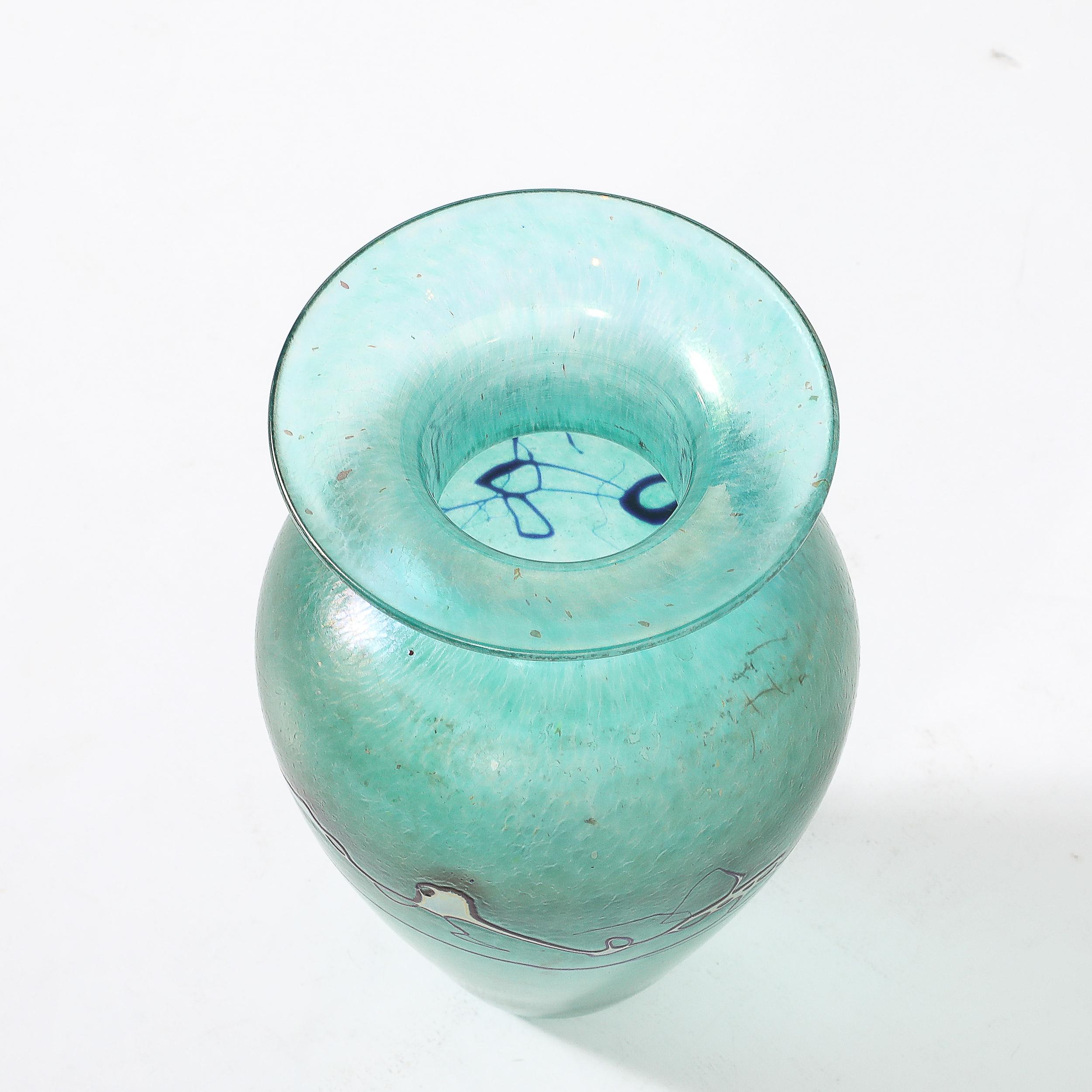 Vaso in vetro artistico soffiato a mano modernista di metà secolo firmato Robert Held in vendita 5