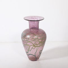 Vase en verre d'art soufflé à la main moderniste du milieu du siècle dernier, signé Robert Held