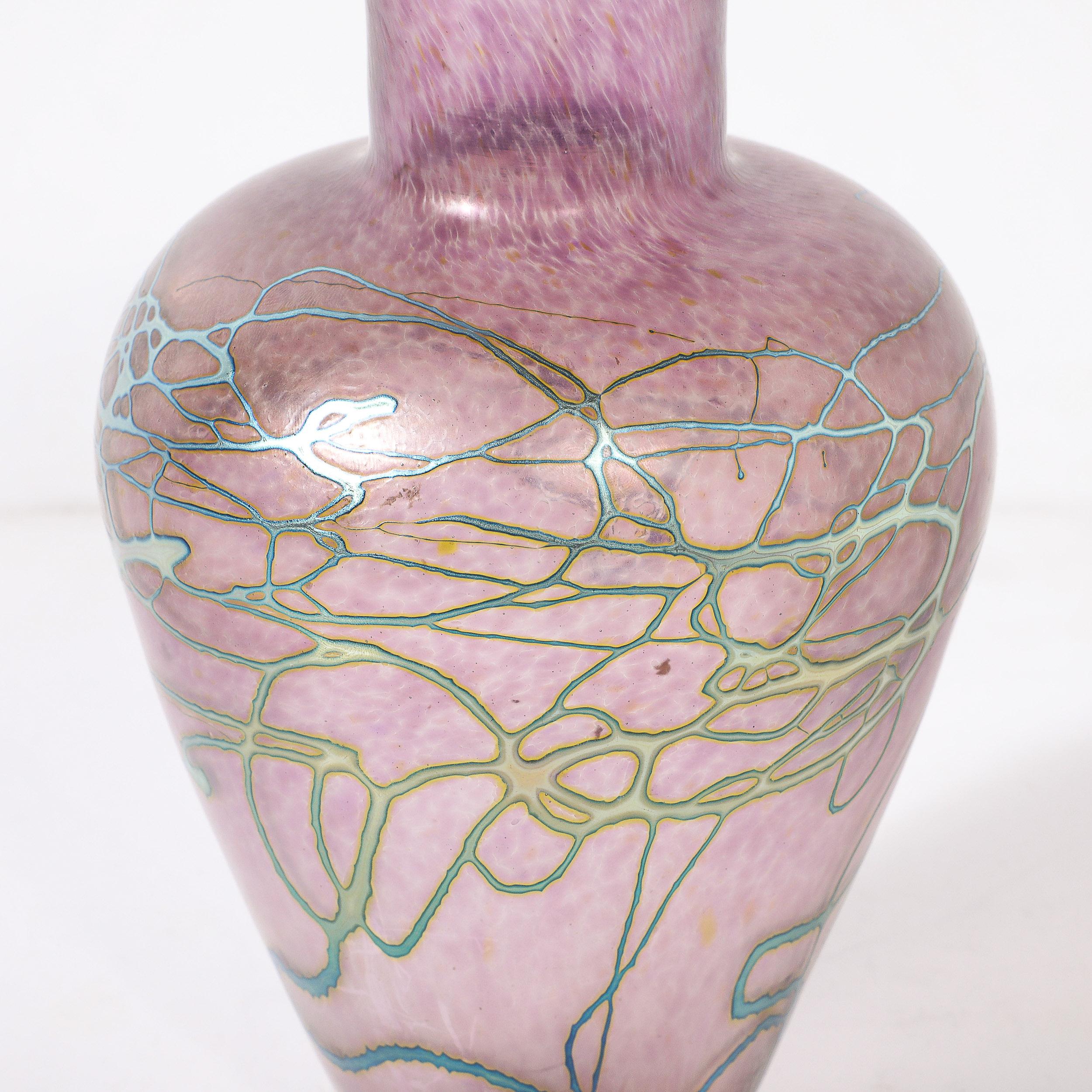 Mid-Century moderno Vaso in vetro artistico soffiato a mano modernista di metà secolo firmato Robert Held in vendita
