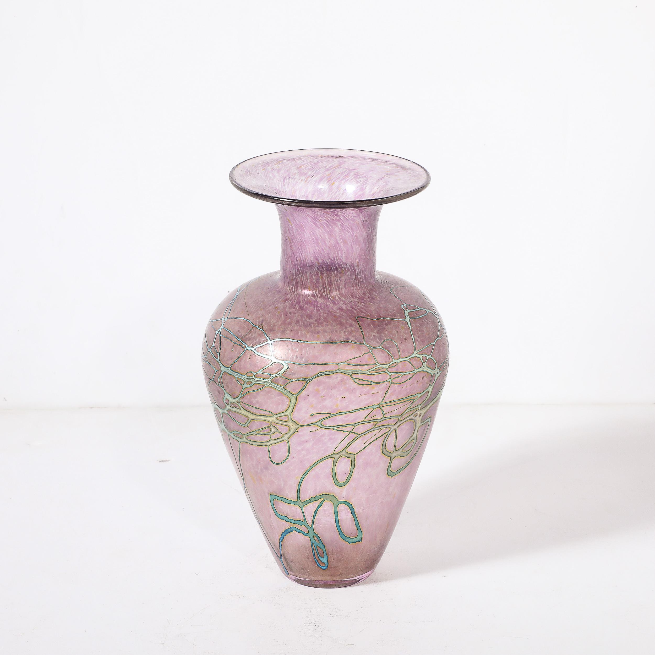 XX secolo Vaso in vetro artistico soffiato a mano modernista di metà secolo firmato Robert Held in vendita