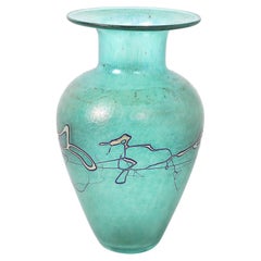 Mid-Century Modernist Hand-Blown Art Glass Vase signed Robert Held