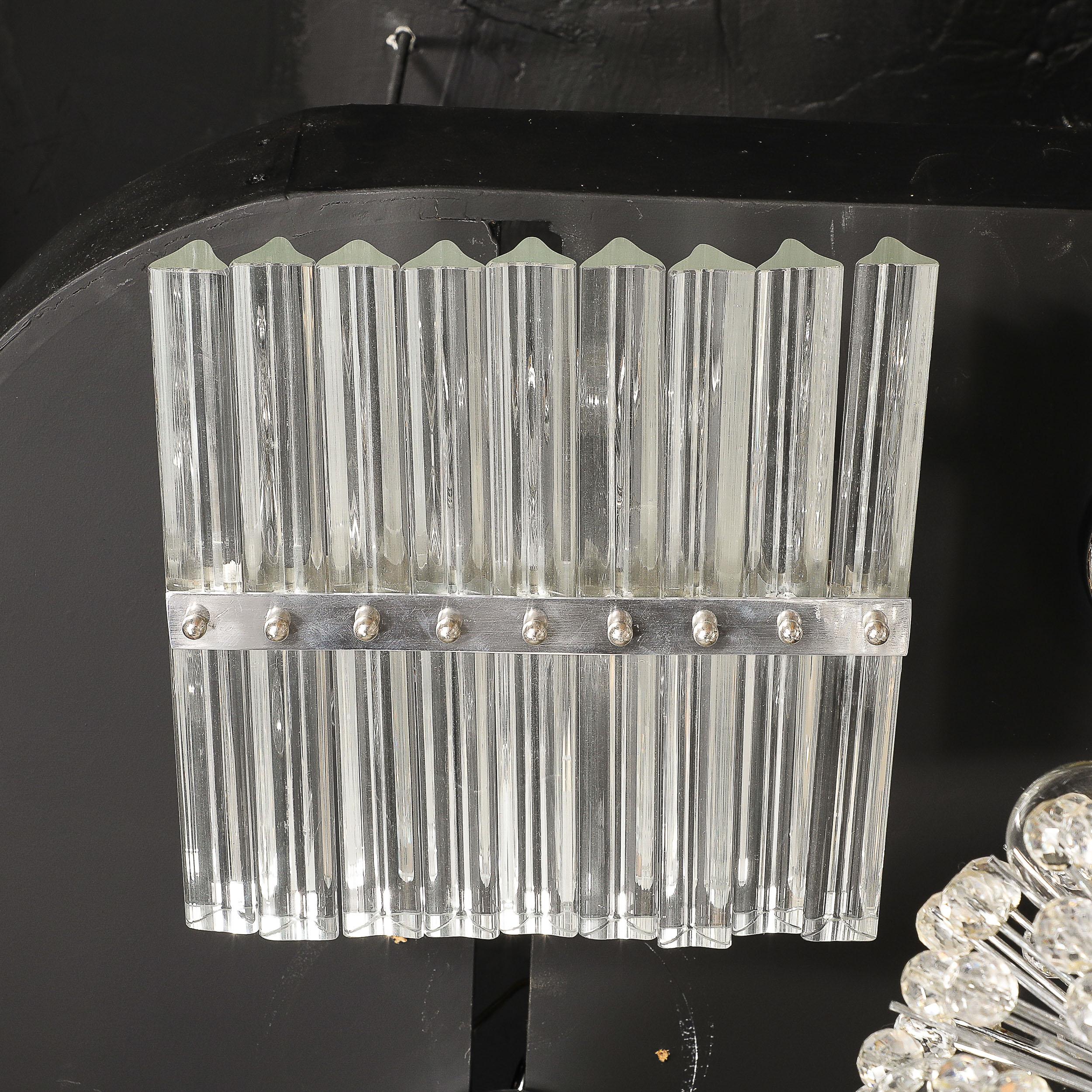 Plafonnier moderniste du milieu du siècle en verre Murano soufflé à la main et chrome en vente 3