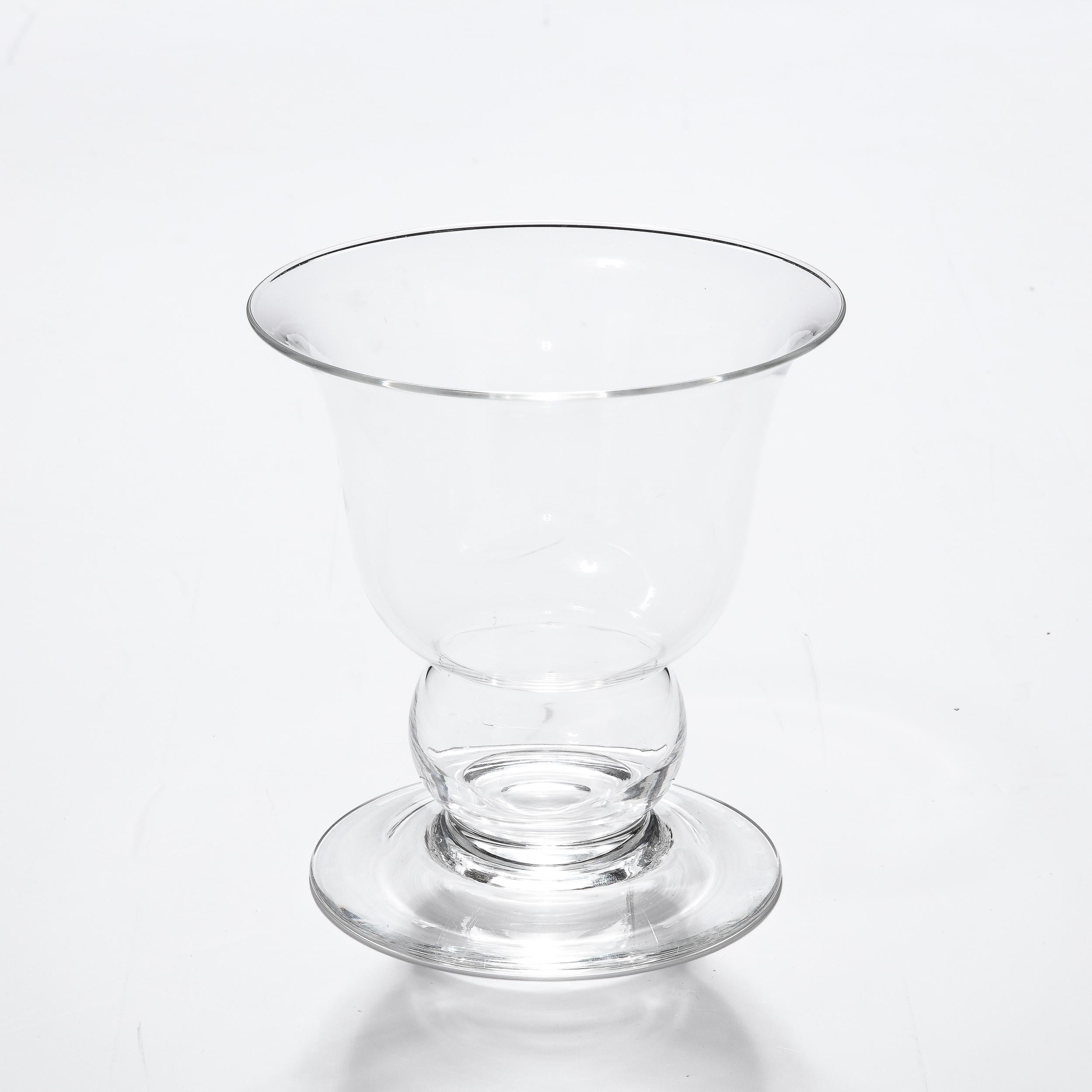 American Mid-Century Modernist Hand-Blown Glass Vase Signed Steuben For Sale