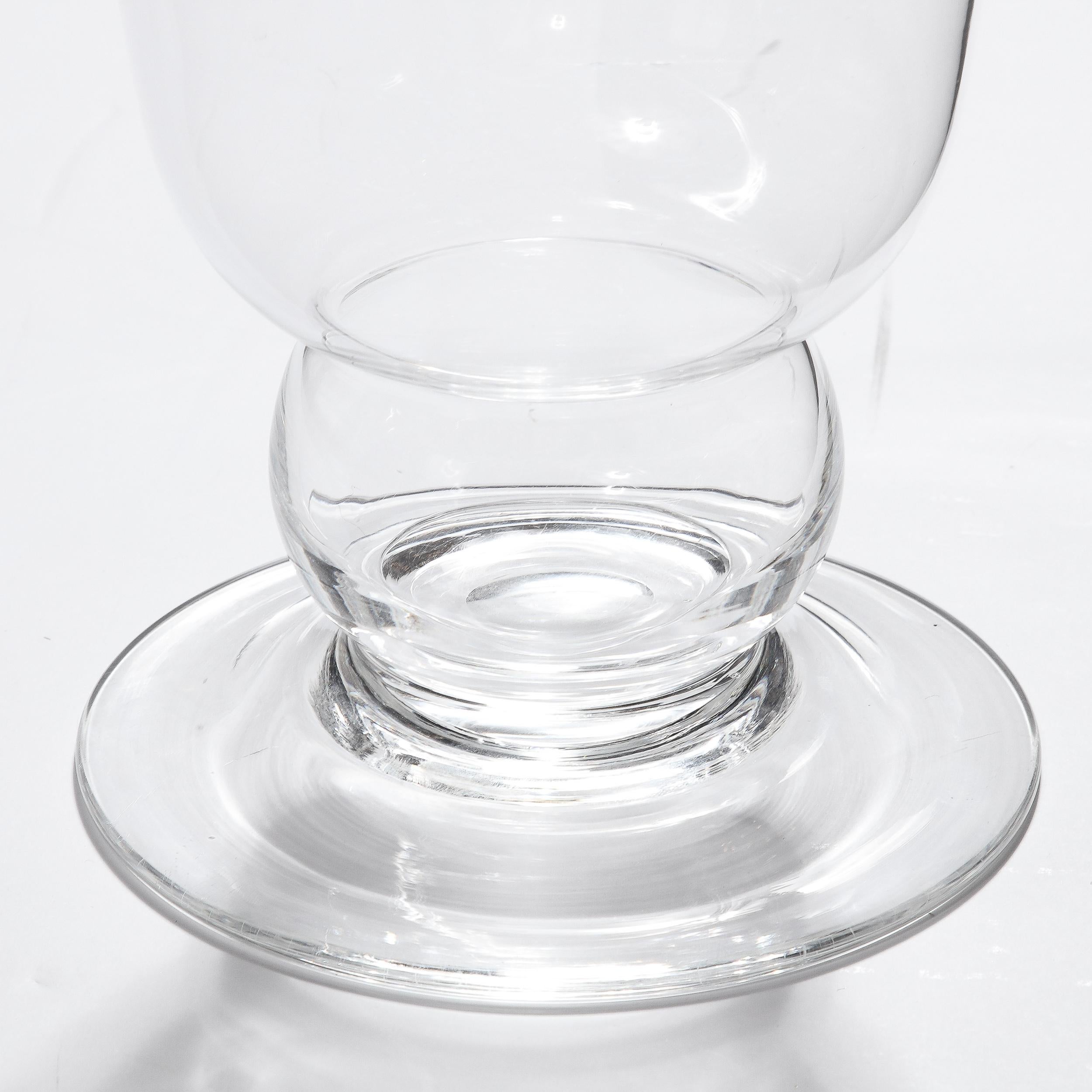 Mid-Century Modernist Hand-Blown Glass Vase Signed Steuben For Sale 3