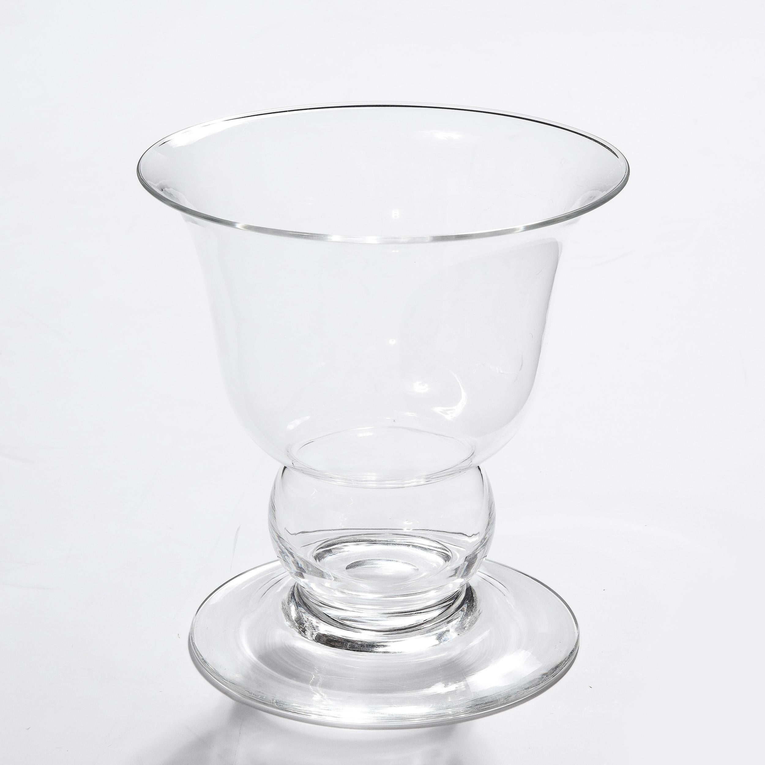 Mid-Century Modernist Hand-Blown Glass Vase Signed Steuben For Sale 4